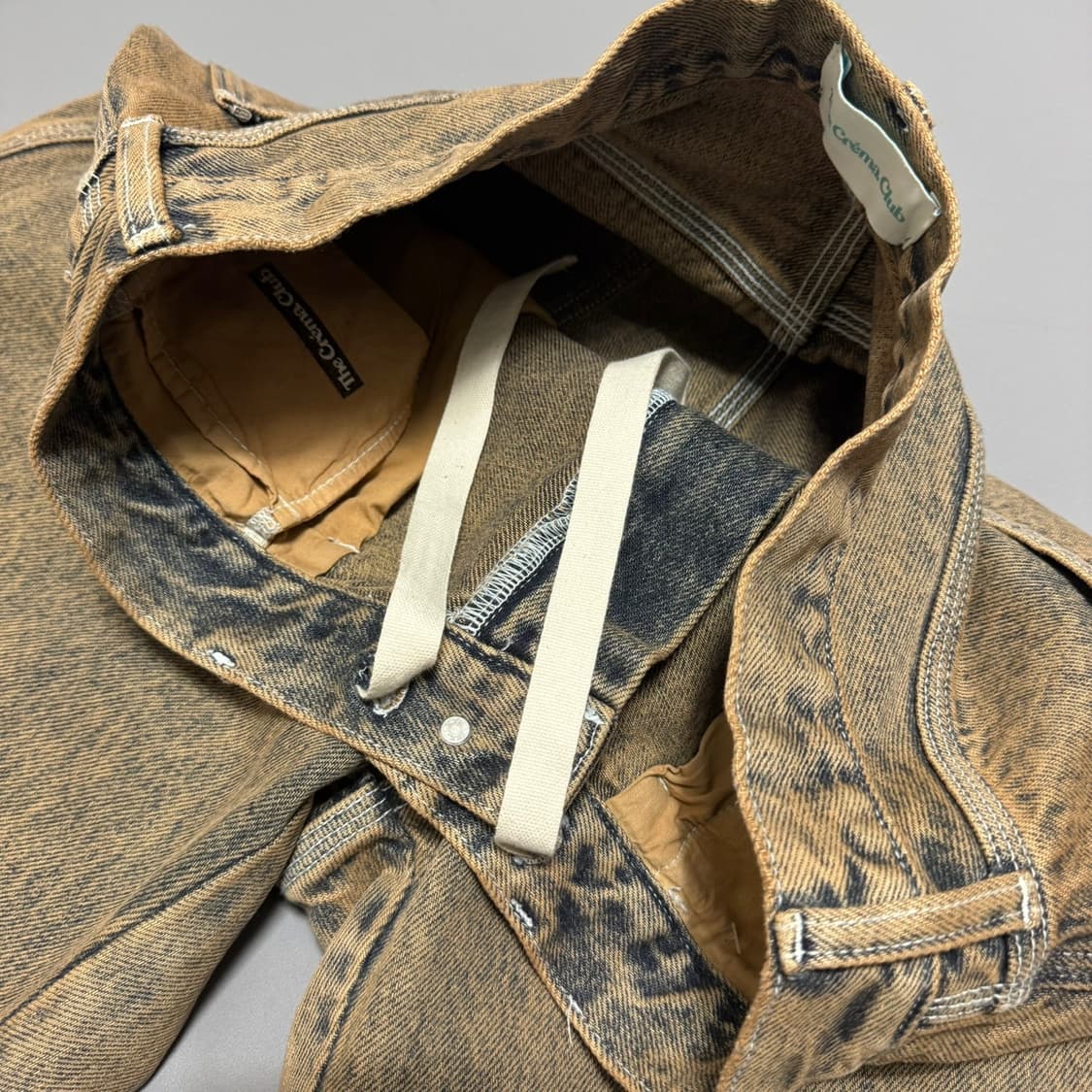 THE CREMA CLUB 인디고블루 샌드 워싱 루즈 와이드 카펜터 팬츠 상품이미지4