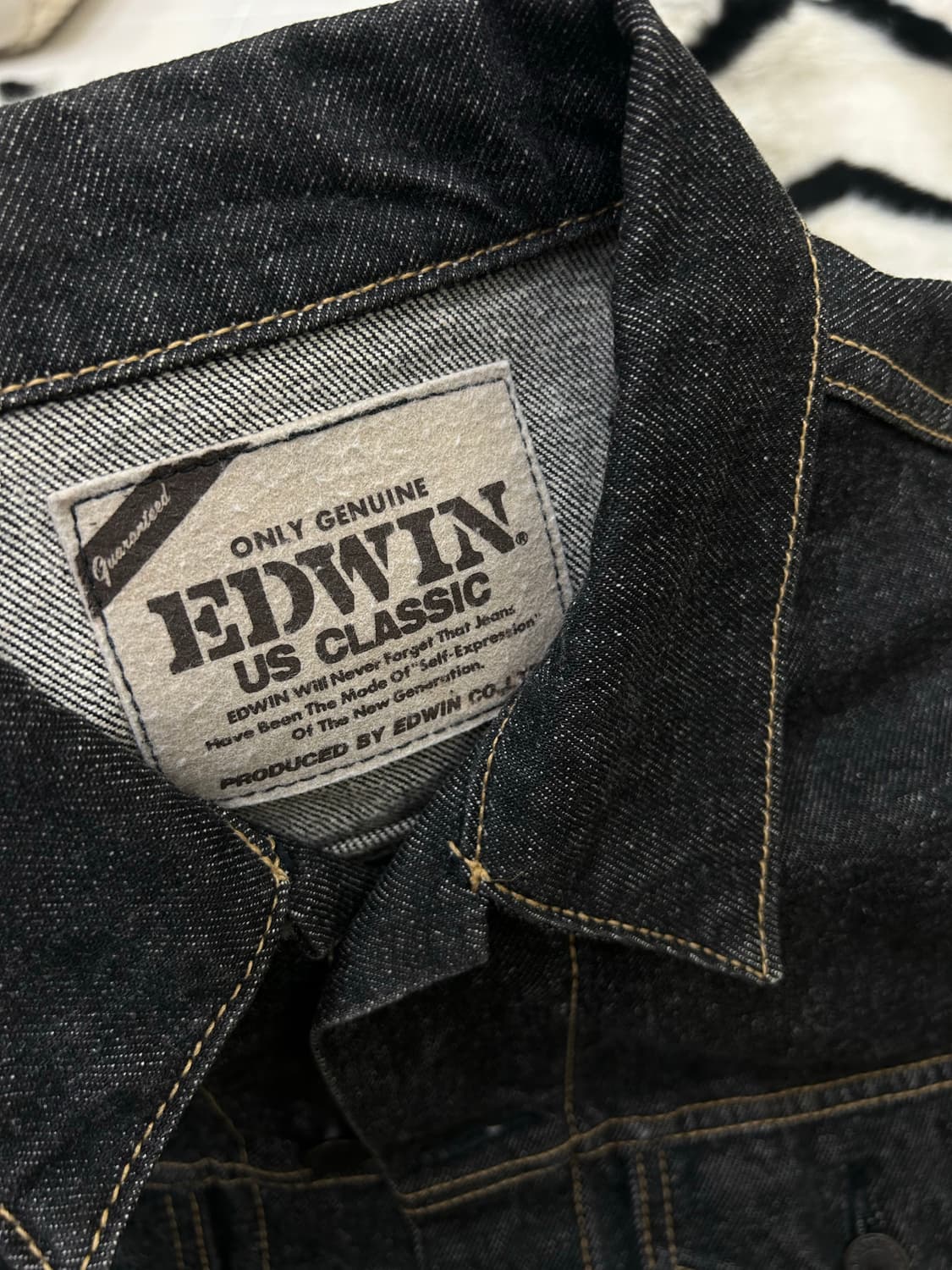 [XL]EDWIN 재팬 80s 클래식 데님 자켓/흑청 상품이미지5