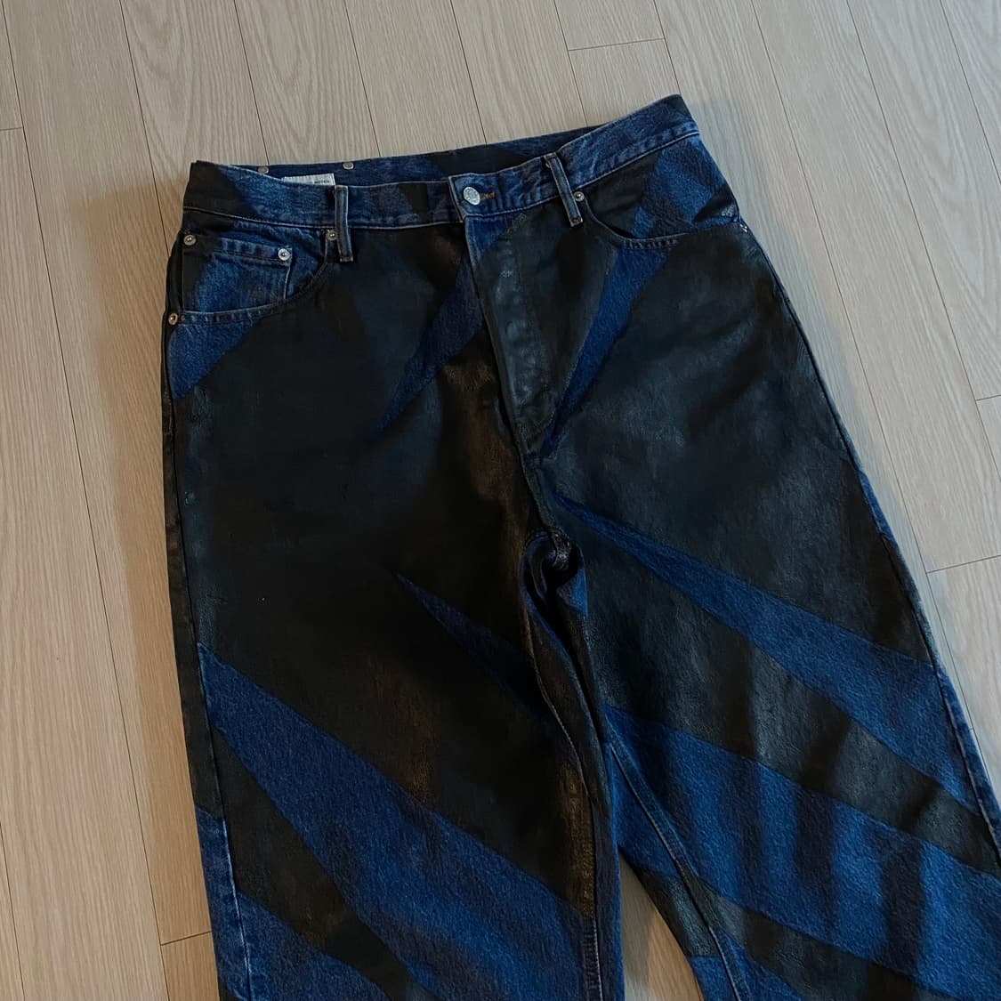 [34] 드리스 반 노튼 pine 데님 사선 페인팅 상품이미지3