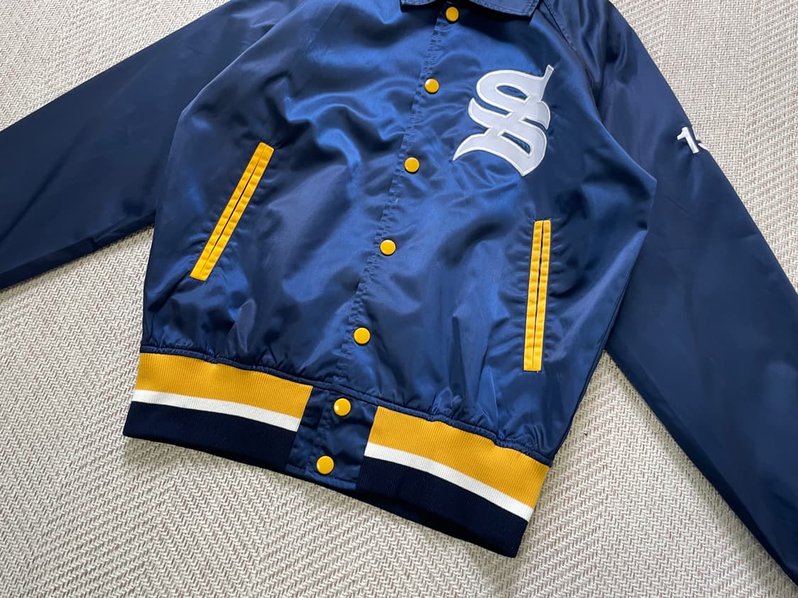 9~00s 데상트 베이스볼 팀 로고 스냅버튼 코치 자켓 상품이미지2