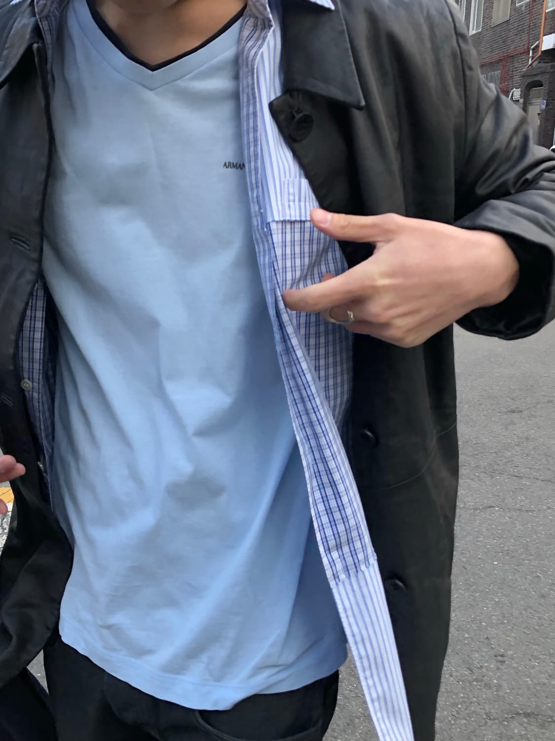 아르마니 진스 브이넥 티셔츠 상품이미지1