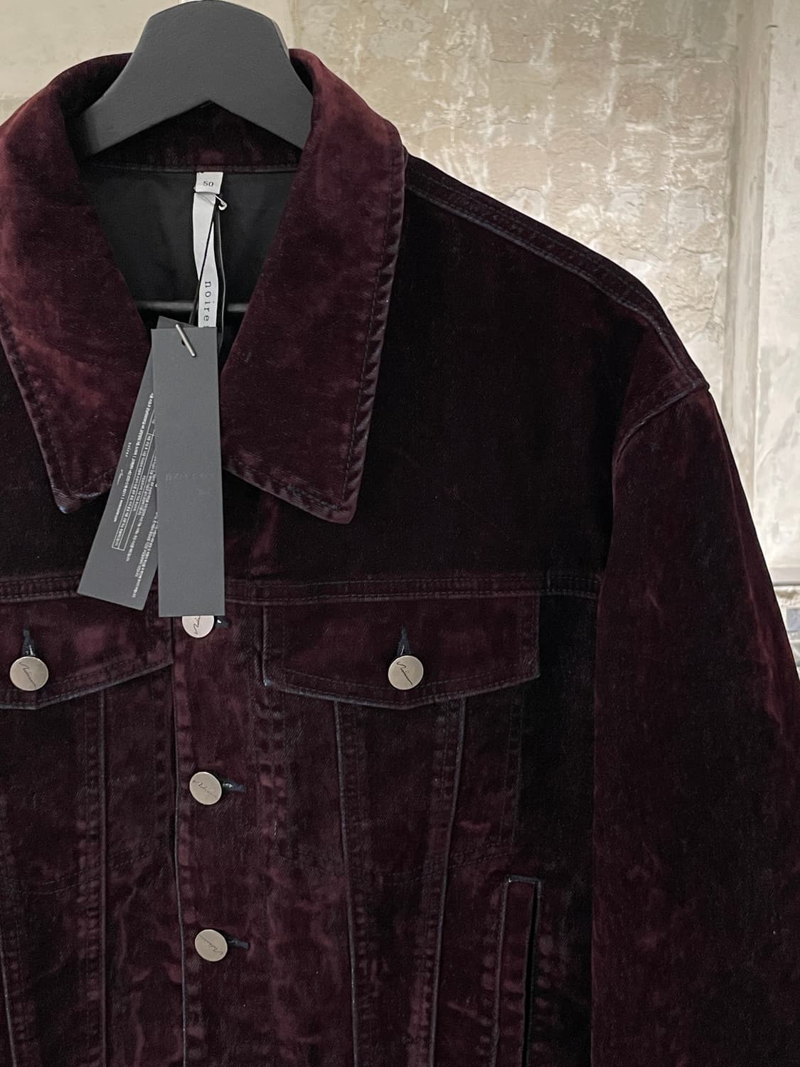 노이어 와인 벨벳 트러커 데님 자켓 상품이미지3