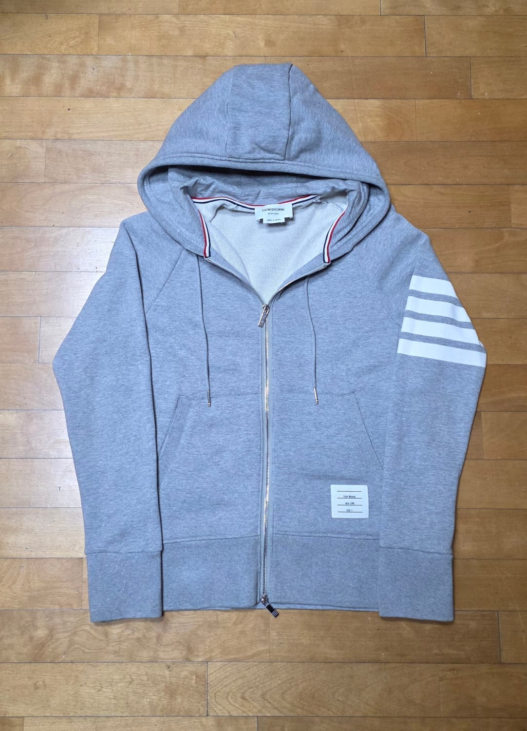 [백화점판,4]톰브라운 사선완장 후드집업 그레이 상품이미지1