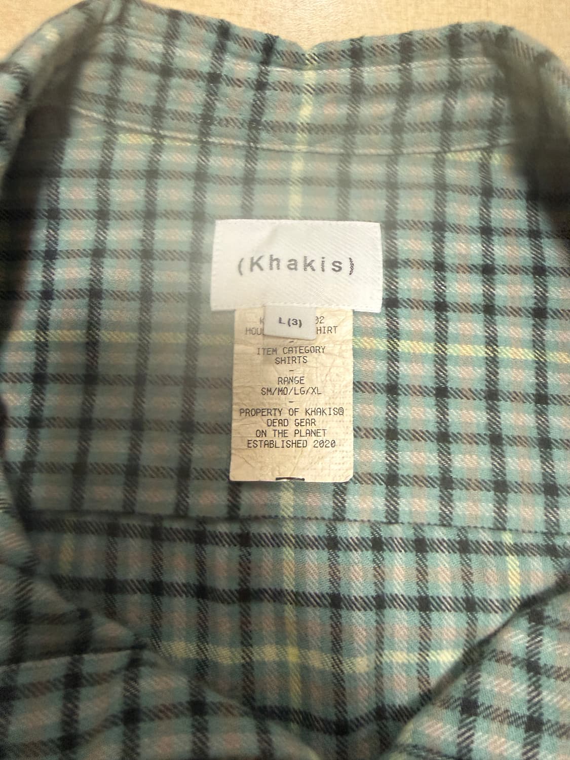 카키스 하우스체크 셔츠, L 상품이미지3