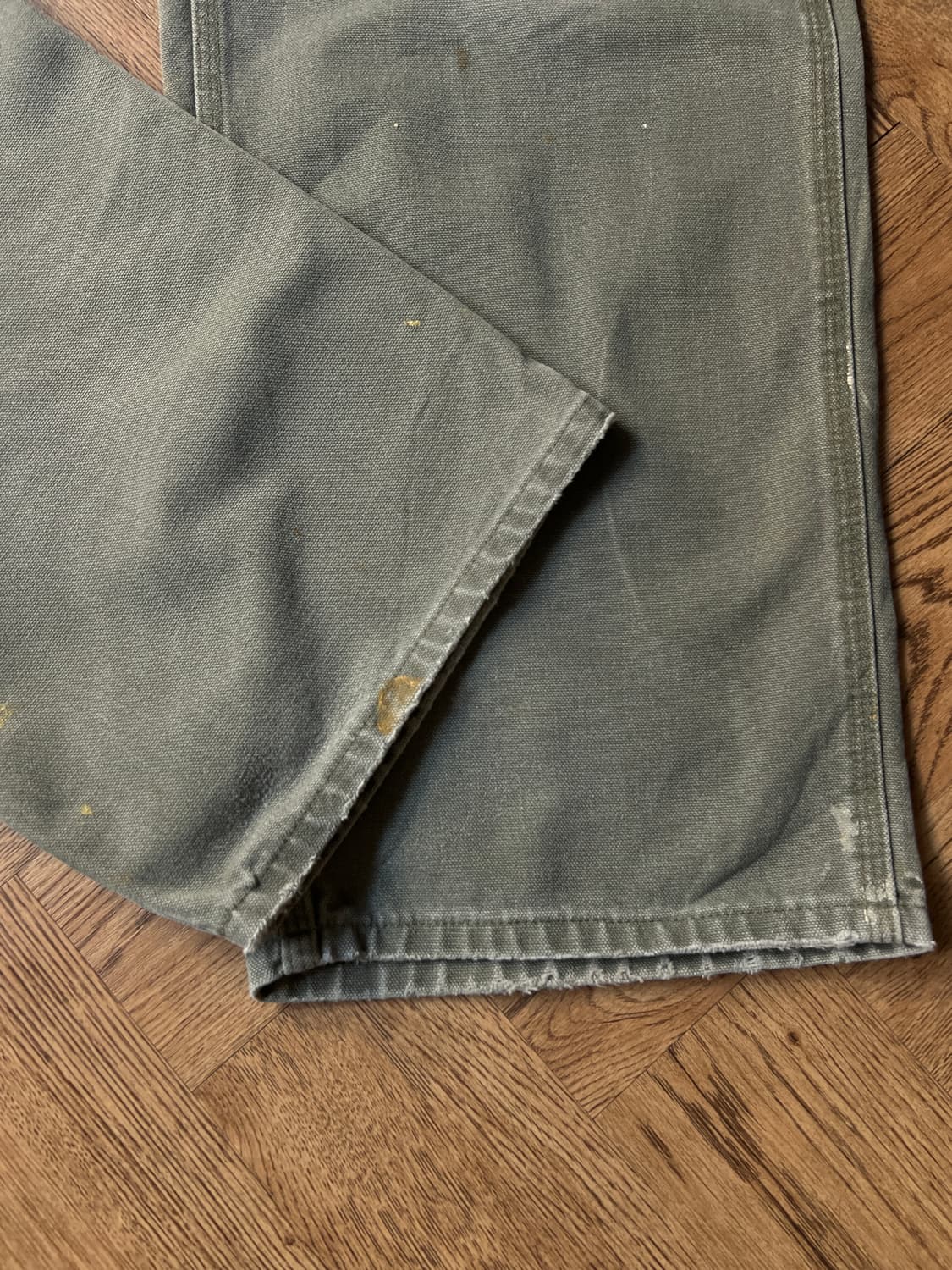 [38]칼하트 USA 모스그린 싱글니 빈티지 워싱 워크팬츠 상품이미지7