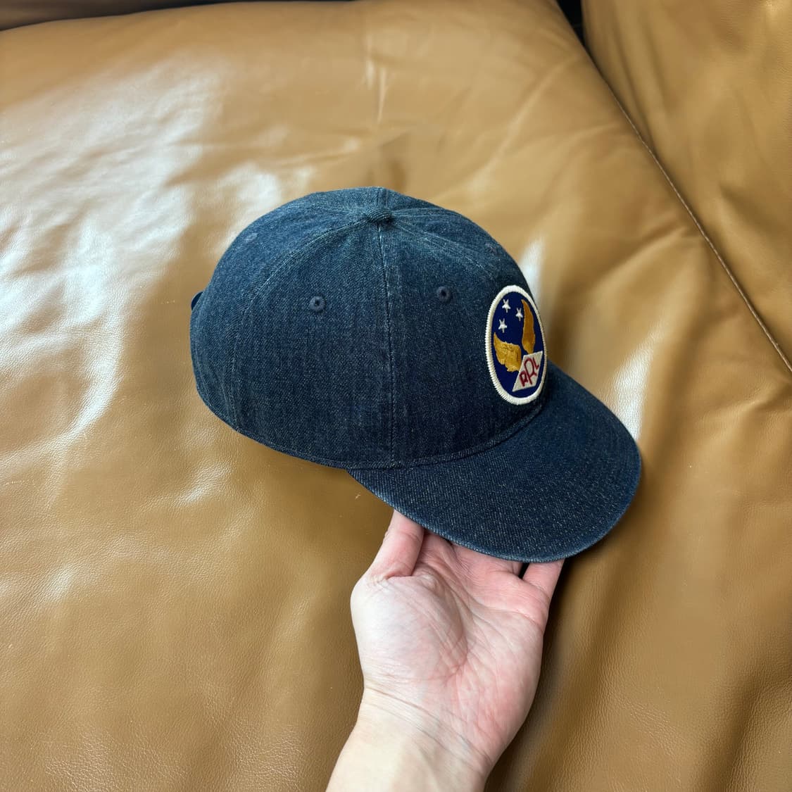 RRL 더블알엘 랄프로렌 폴로 윙로고 6패널 볼캡 모자 데님 상품이미지3