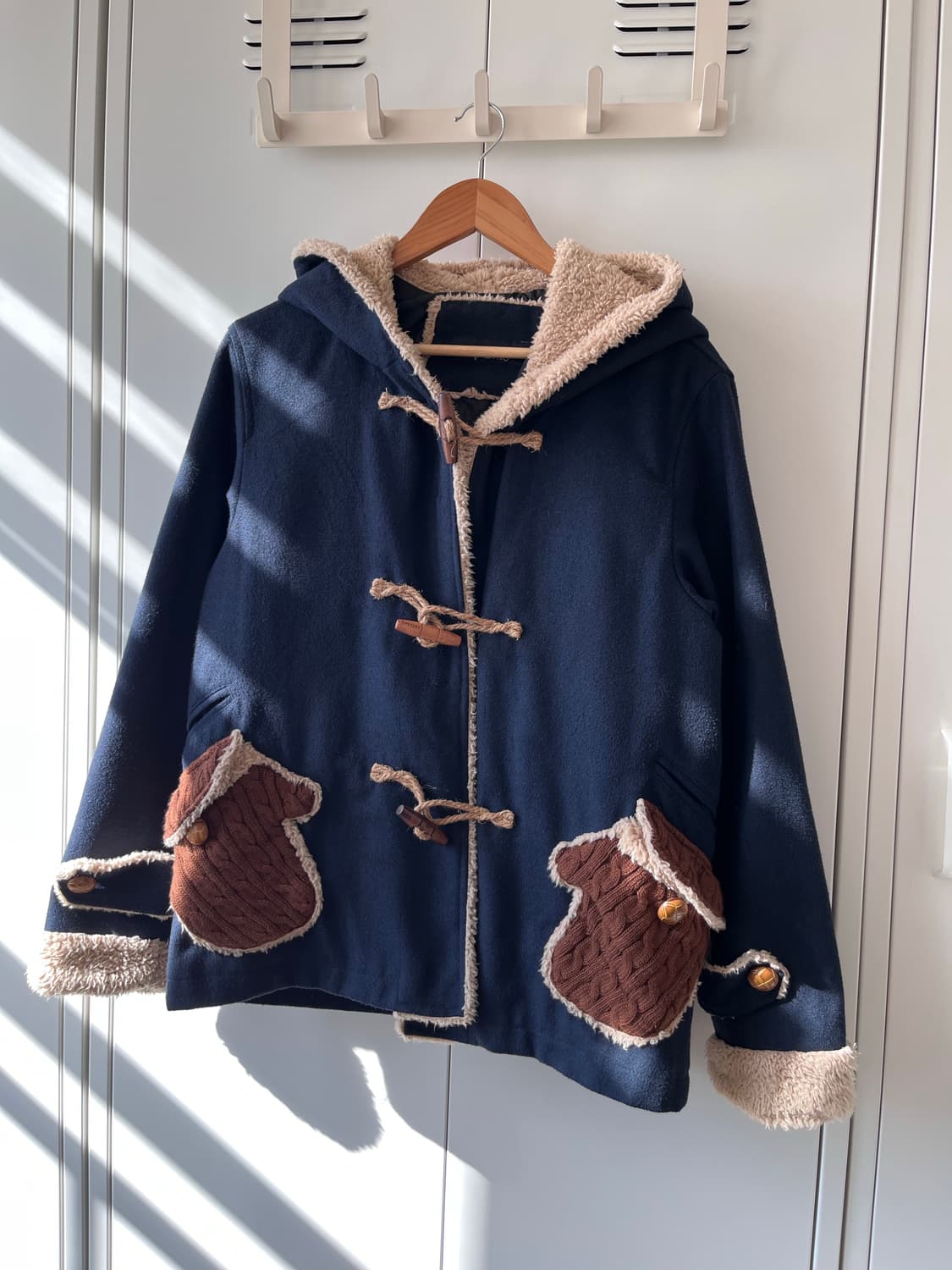 (Rare) Up start 양털 더플 후드 숏코트  상품이미지4