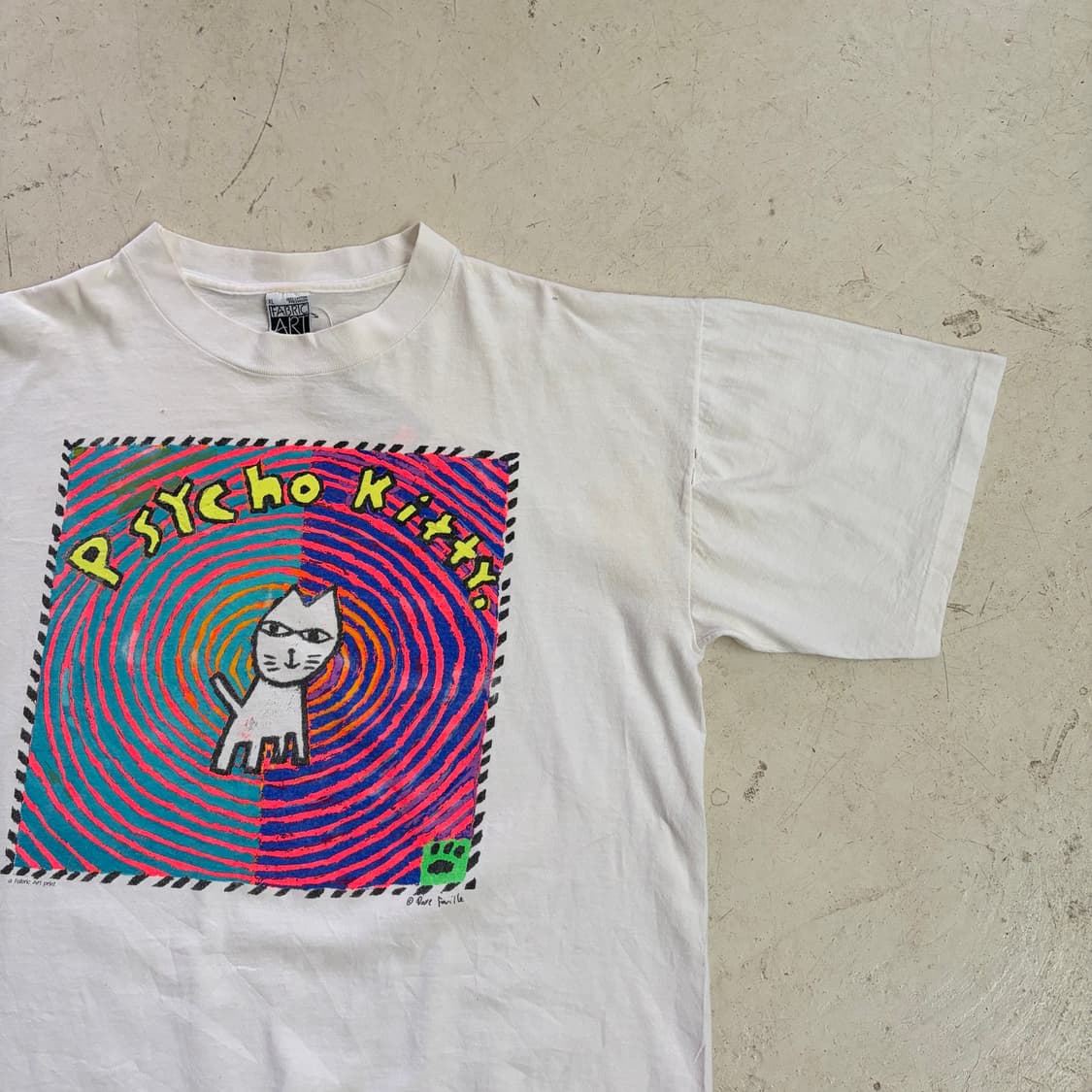 90s USA Psycho Kitty 빈티지 싱글스티치 반팔티 XL 상품이미지2