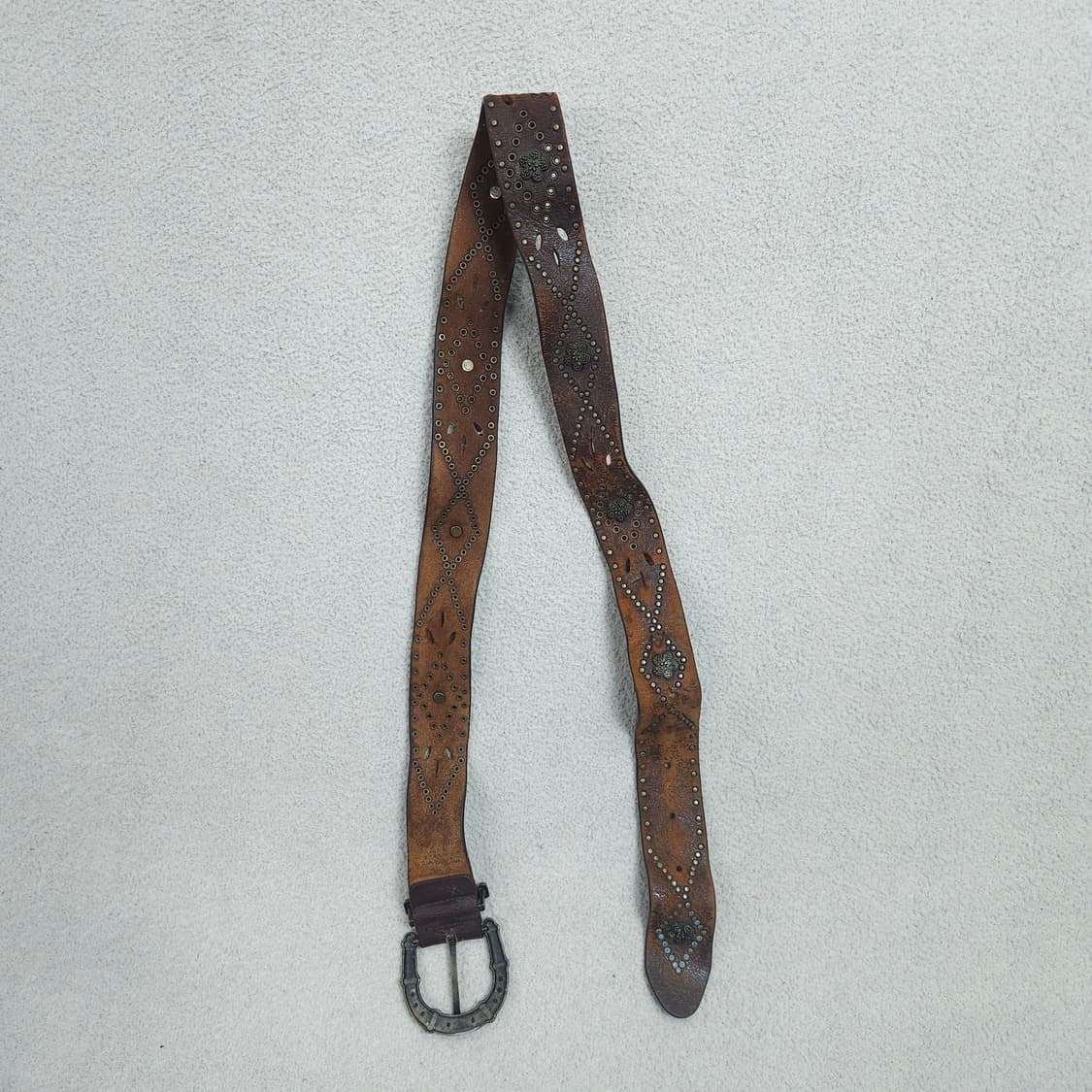 빈티지 스터드 레더 벨트 상품이미지3