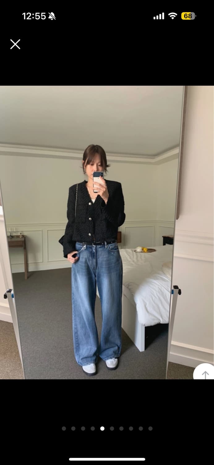 디플리 네즈 트위드 노카라 트위드 자켓 상품이미지5