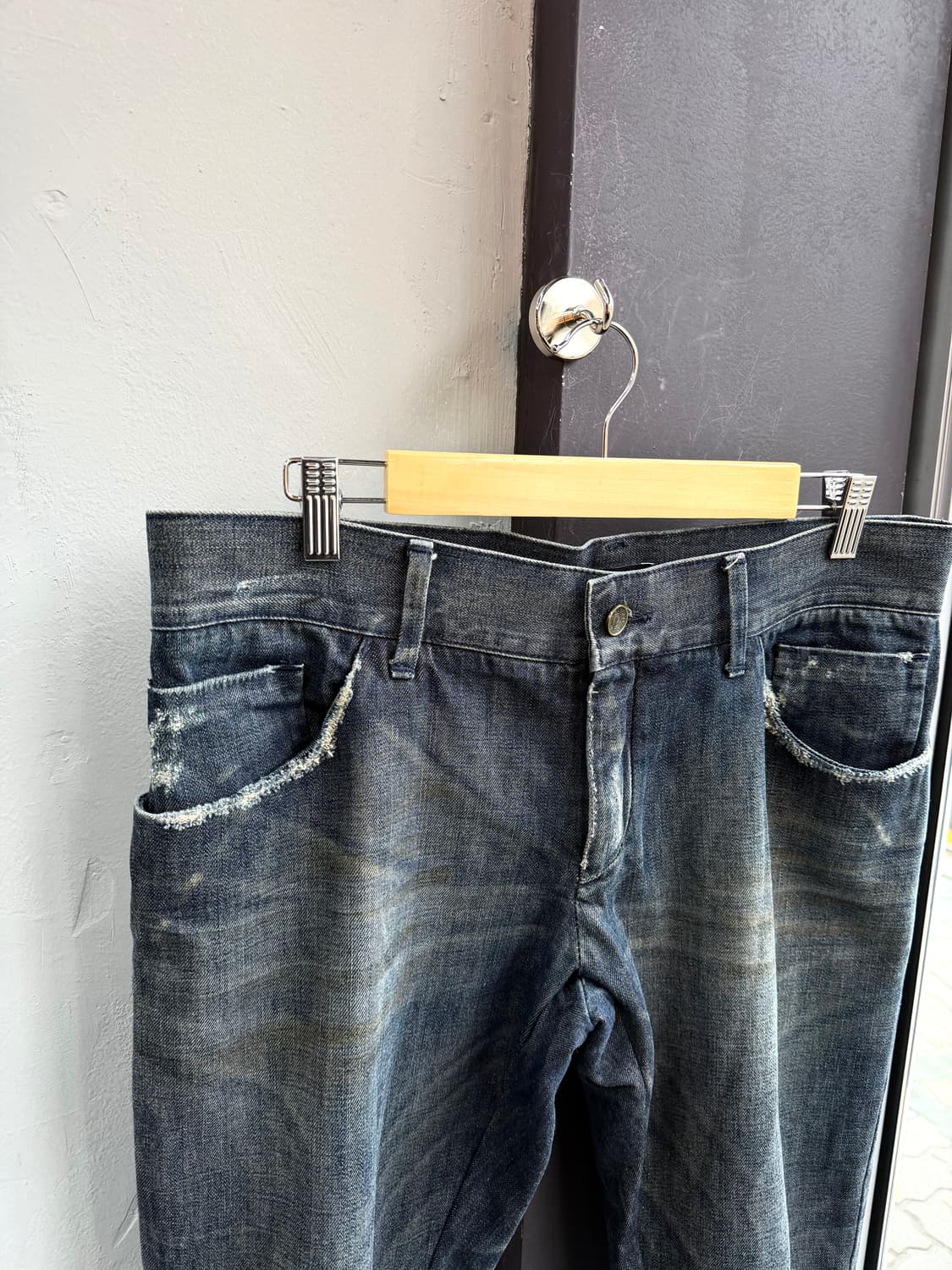 34/ 돌체앤가바나 맨즈 컬렉션 백패치 디스 9부 데님 팬츠 상품이미지4