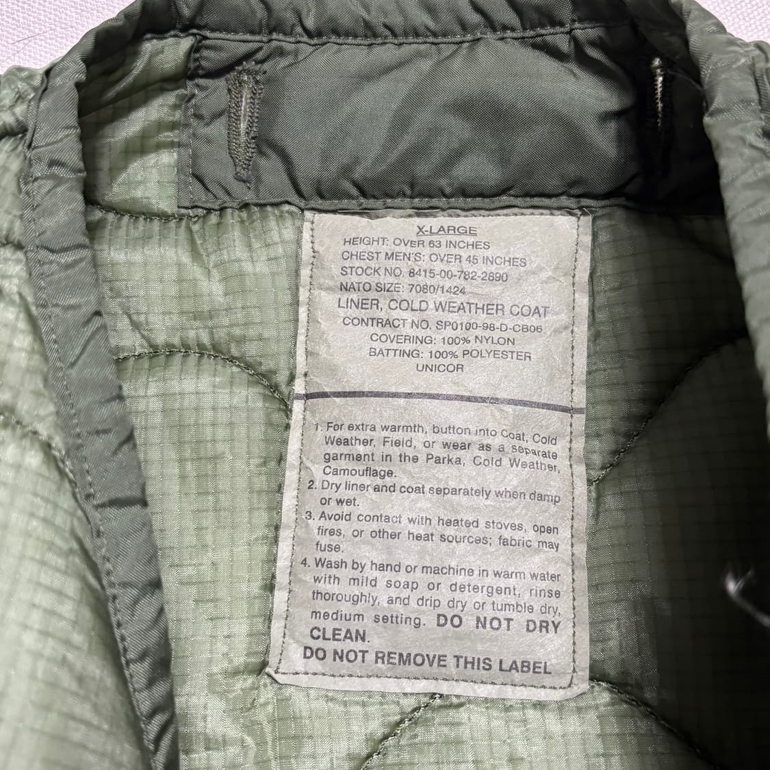 XL U.S 미군 ARMY 내피 라이너 자켓 상품이미지4