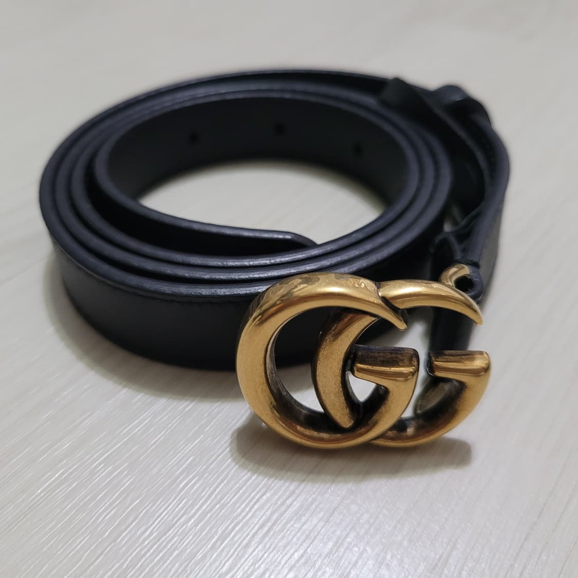 구찌 GG마몬트 블랙 여성 벨트 금장 상품이미지1