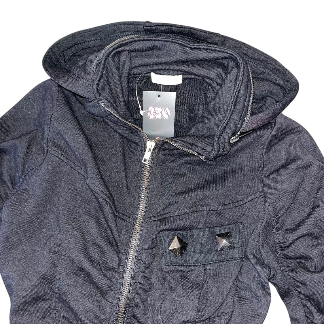 셔링 스터드 y2k 후드집업 펑크갸루 상품이미지3