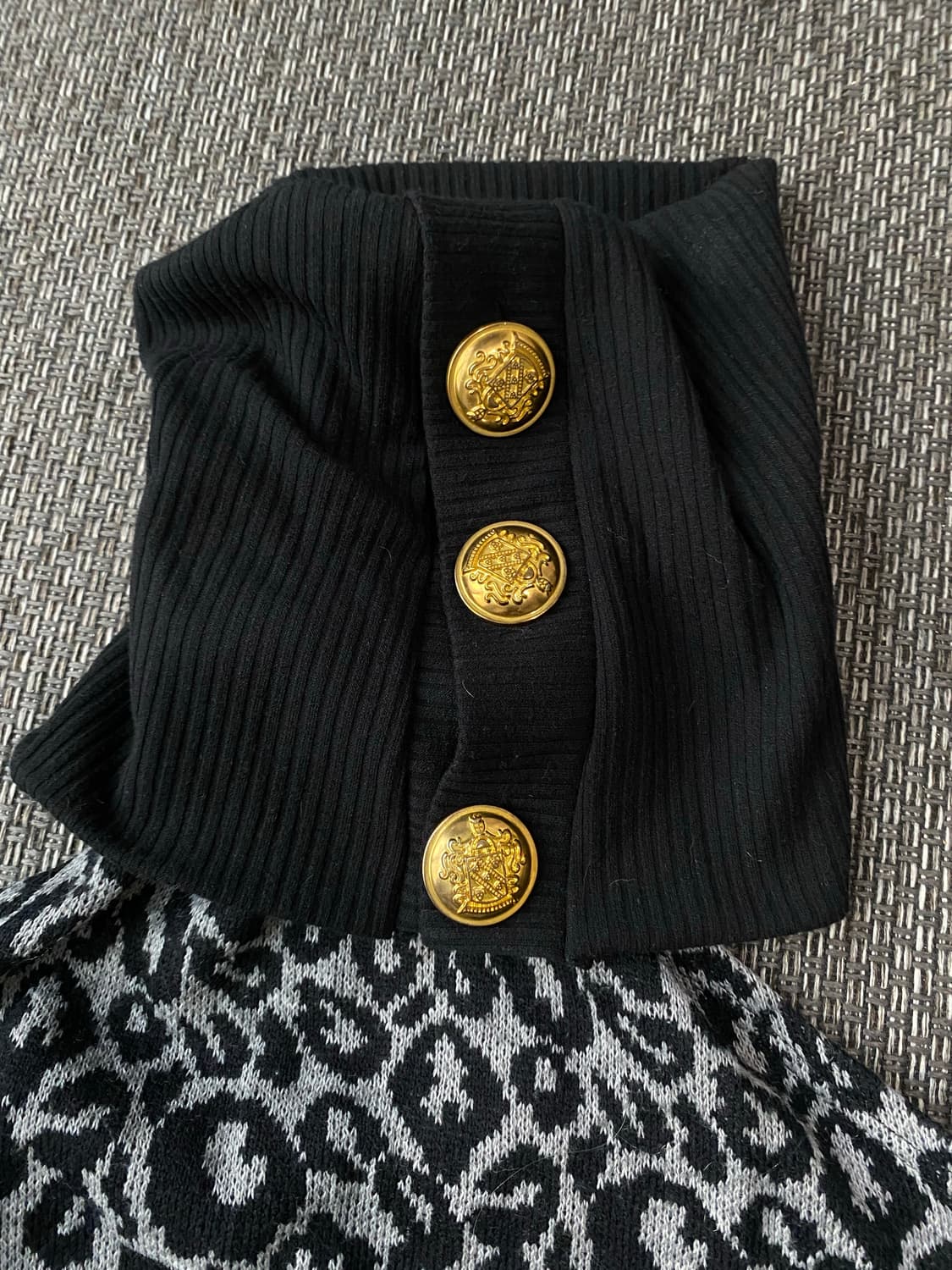 2000s 갸루Black Leopard Gold Butoon Deta 상품이미지9