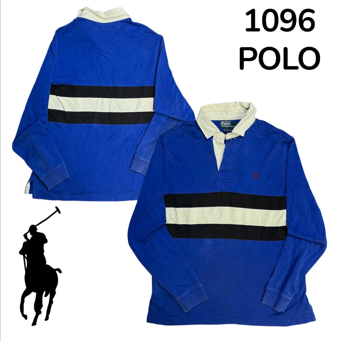 폴로 랄프로렌 레드포니 화이트 카라 럭비티 L 상품이미지1