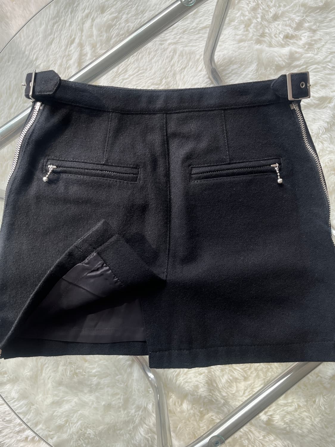 2007 준야 와타나베 울 캐시미어 블렌드 멀티 지퍼 디테일 미니 스커트 상품이미지10