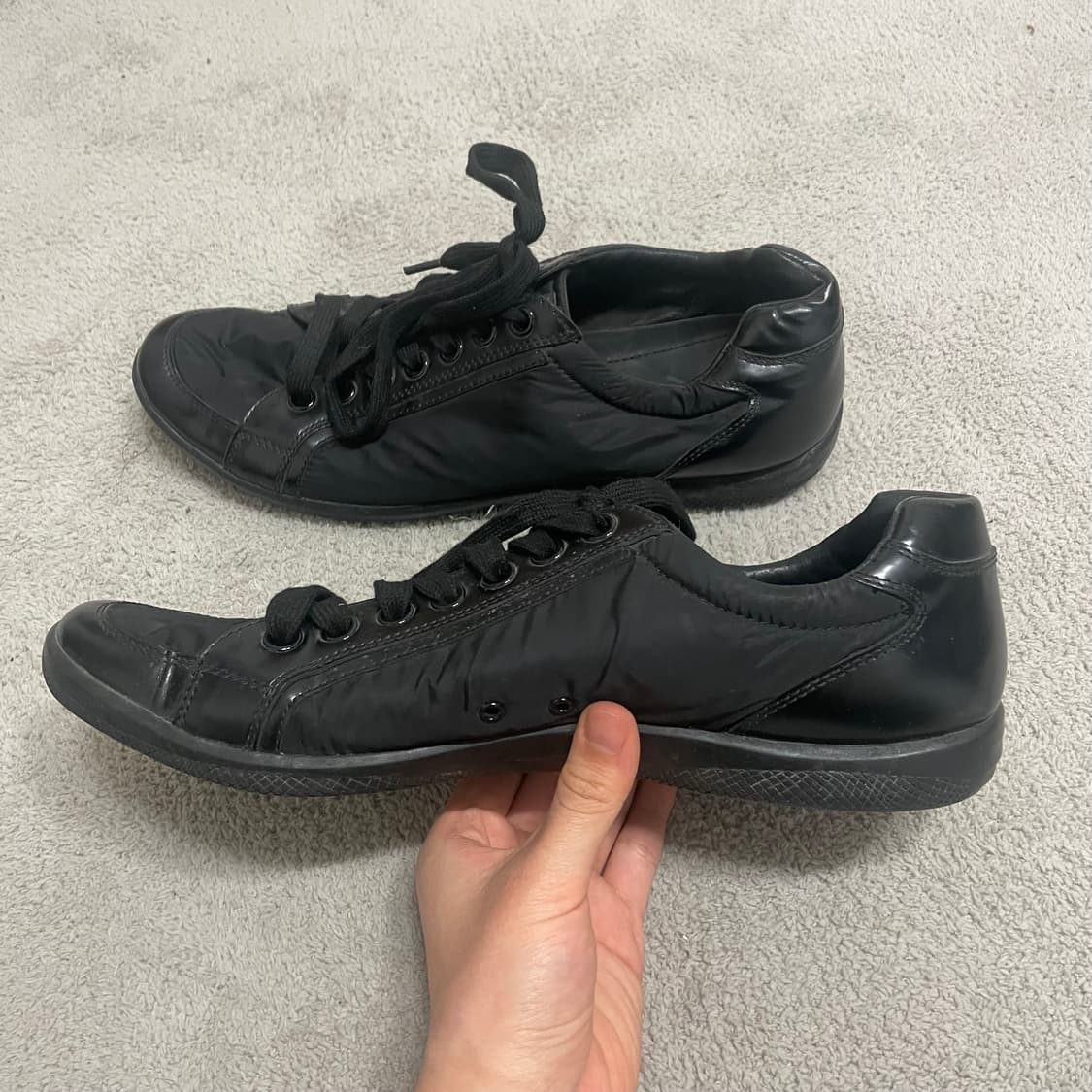 285) 프라다 스포츠 레더 나일론 트레이너 스니커즈 신발 상품이미지2