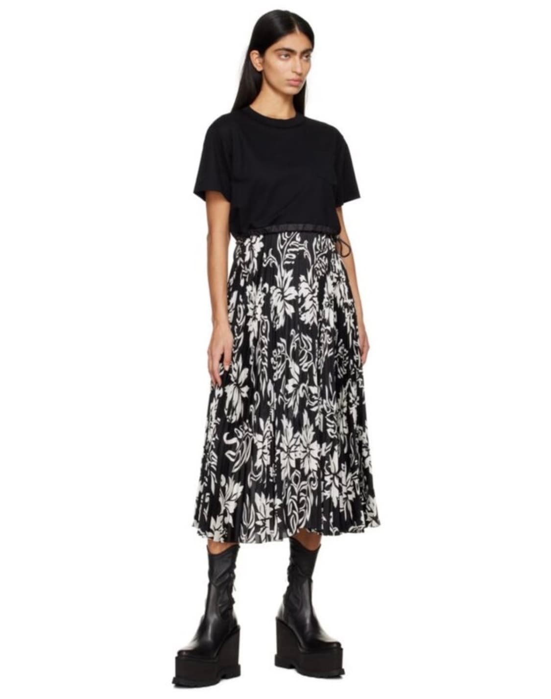 사카이 플로럴 프린트 플리츠 스커트 상품이미지1