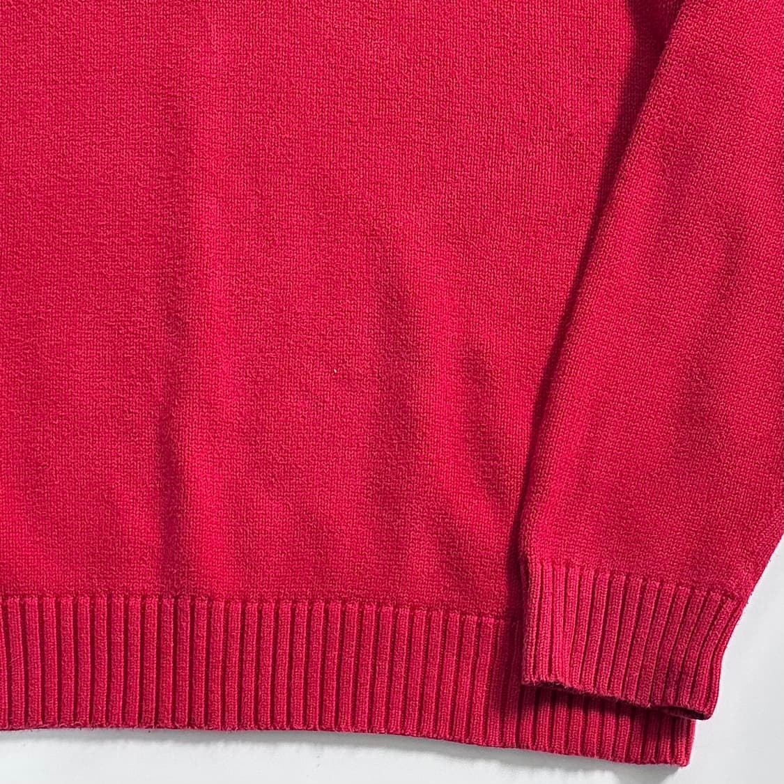 폴로 랄프로렌 레드 코튼 니트 반집업 상품이미지3