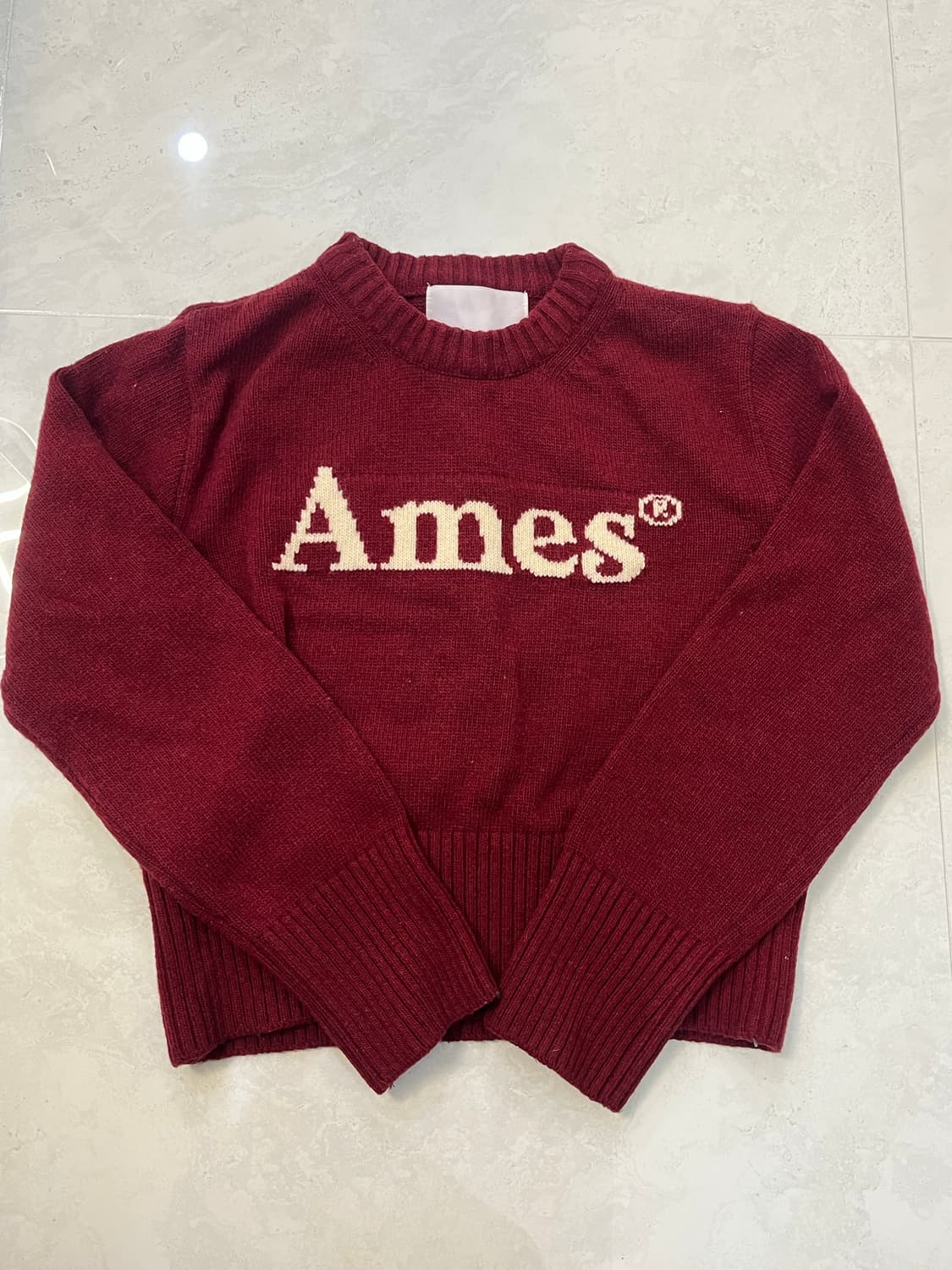 아메스 니트 BASIC PULLOVER KNIT BURGUNDY 상품이미지1