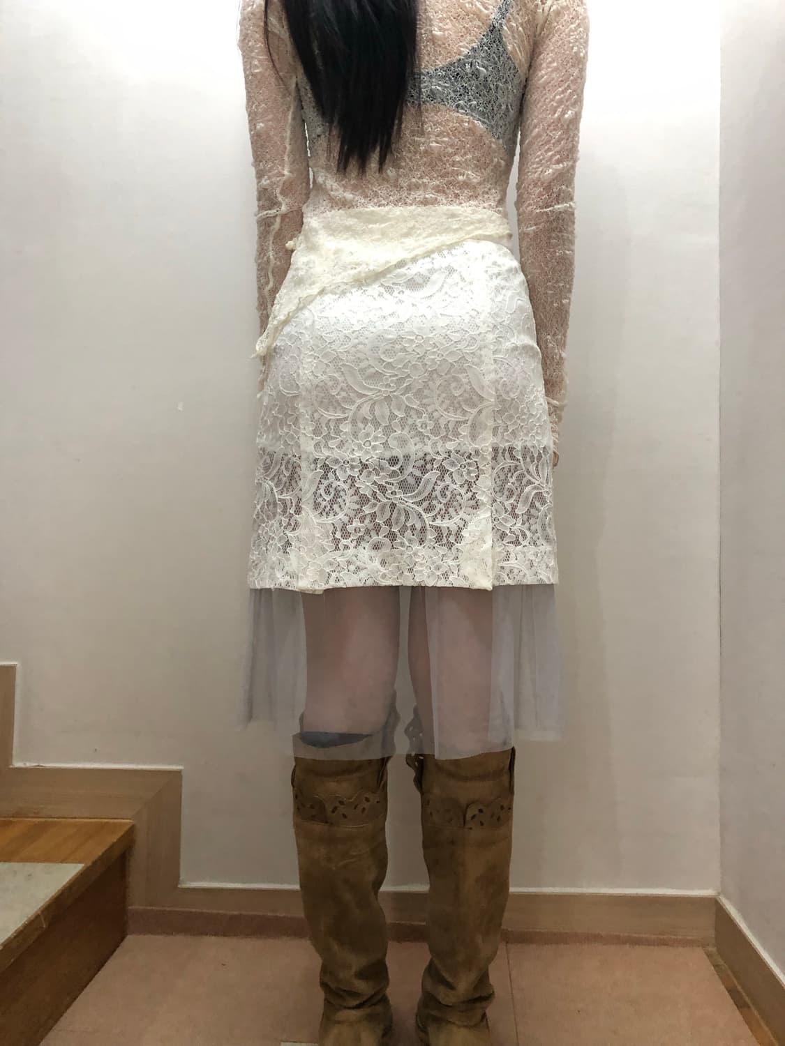 빈티지 화이트 레이스 프릴 스커트 상품이미지7