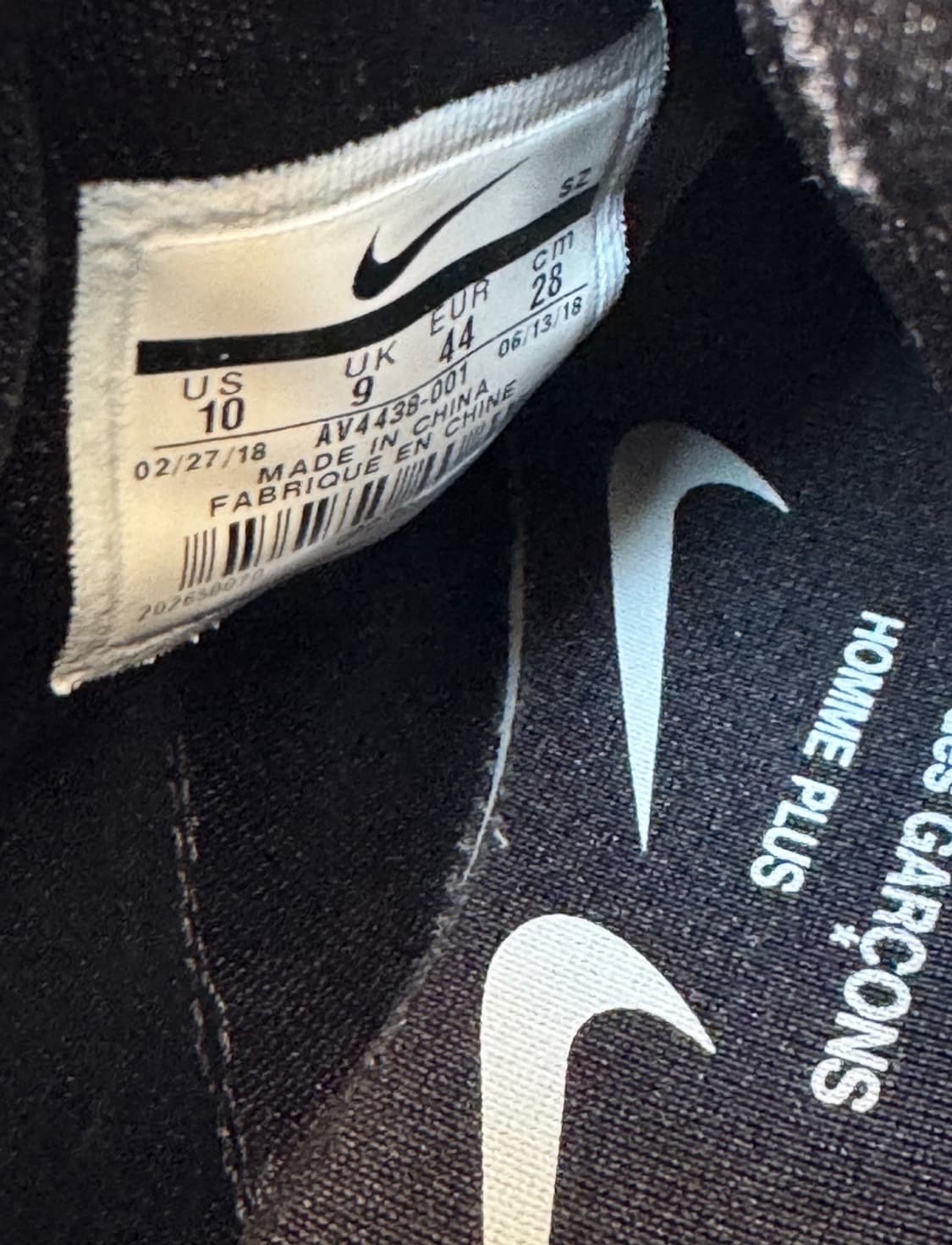 나이키 x 꼼데가르송 옴므 플러스 에어 모와브 블랙 CDG x NIKE  상품이미지6