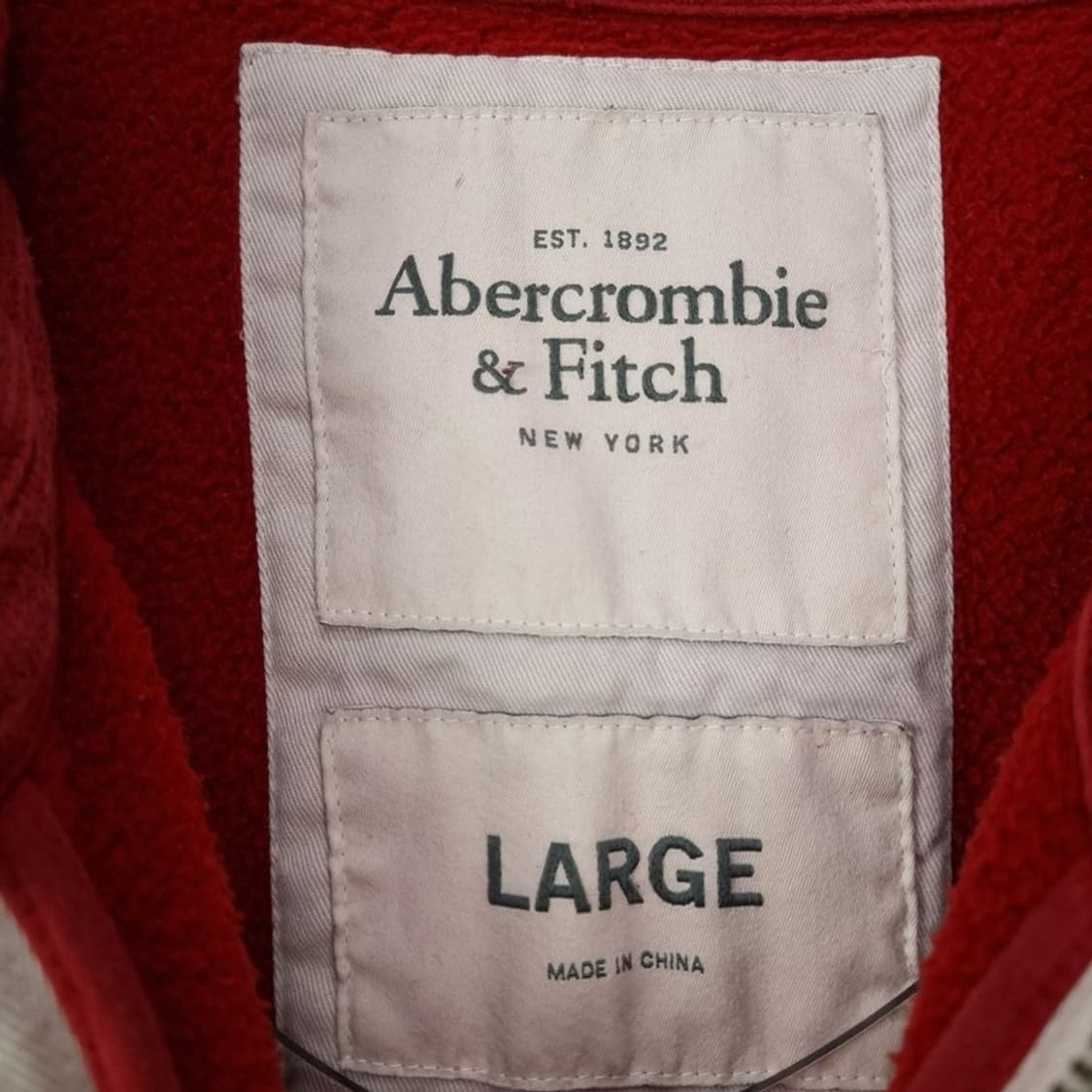 [아베크롬비] Y2K 빅로고 패치 후드 집업 레드 M18523 상품이미지7