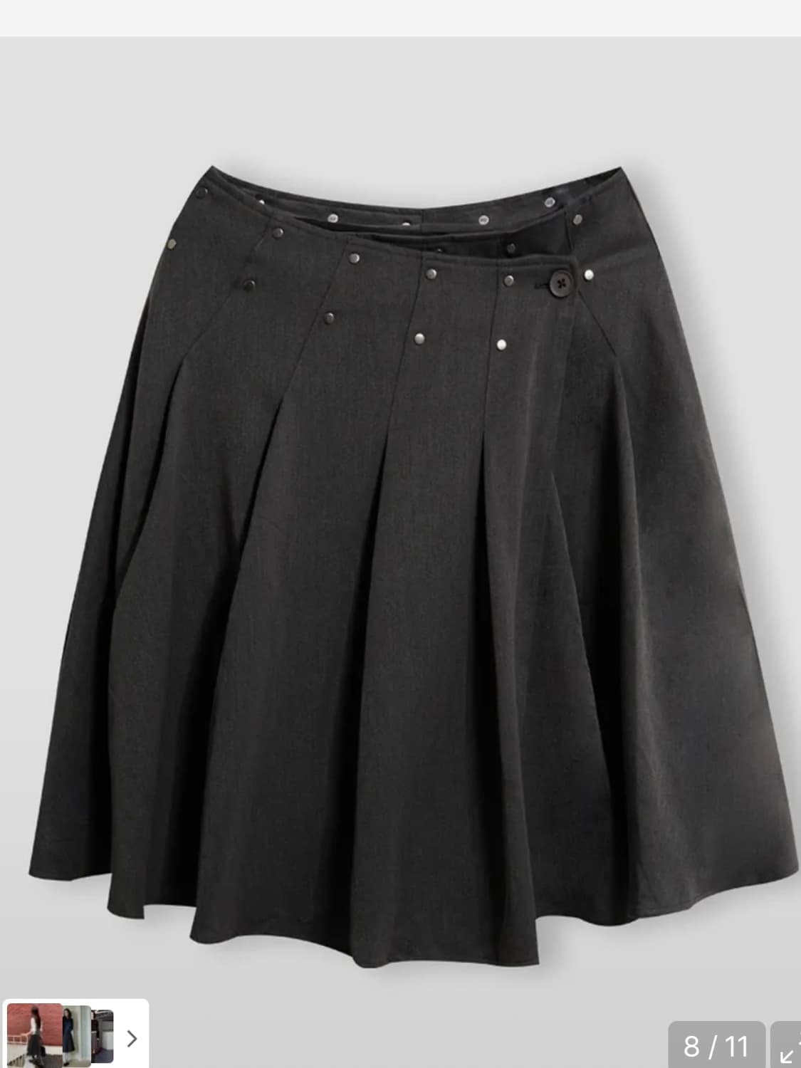 Chicks 원드랍 레이어드 스커트 차콜 상품이미지1