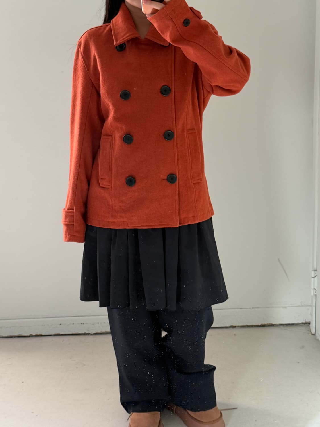 일본빈티지 브릭오렌지 더블 자켓 상품이미지2