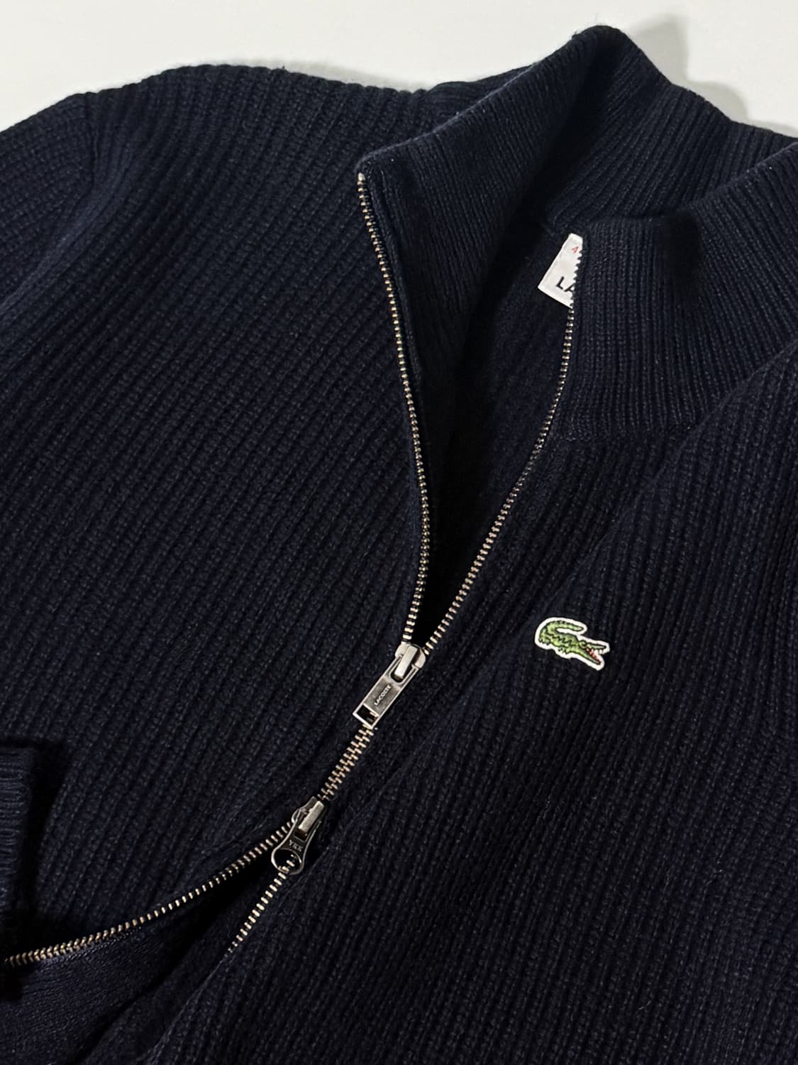 라코스테 루즈핏 딥네이비 니트 집업 상품이미지3