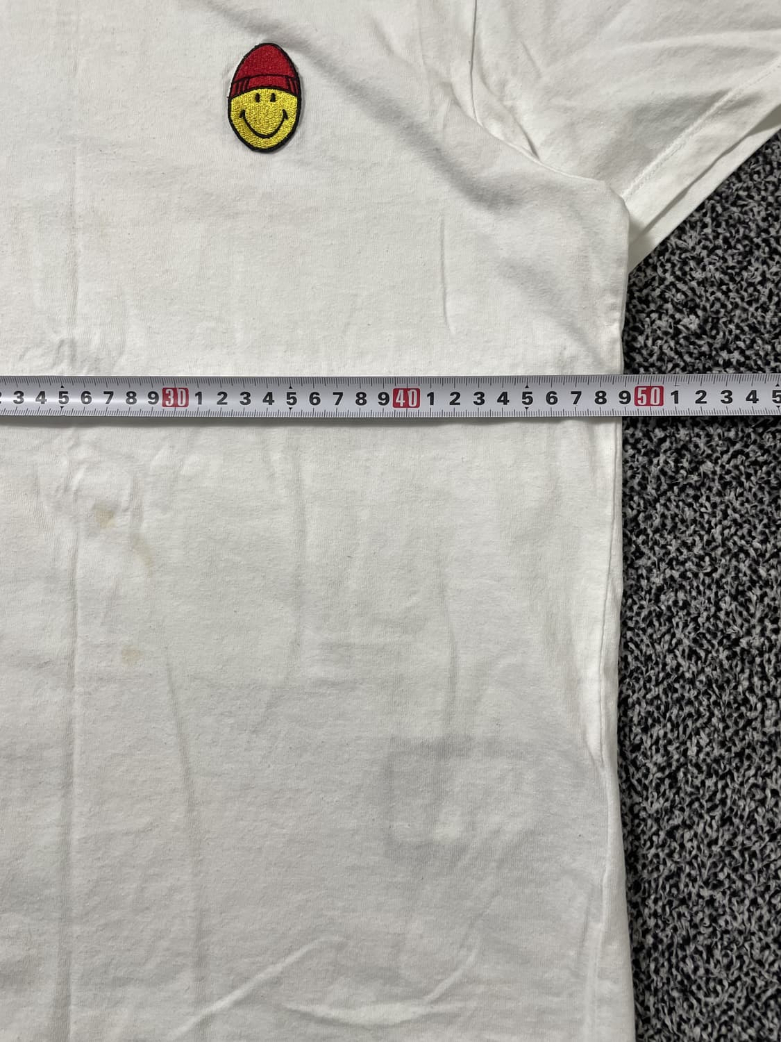 빈티지9.. AMI 아미 스마일 반팔 티셔츠 반팔티 숏슬리브 화이트 상품이미지5