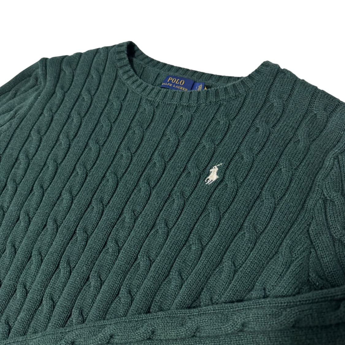 여성 신형 QR라벨 폴로 랄프로렌 딥그린 꽈배기 니트 상품이미지2