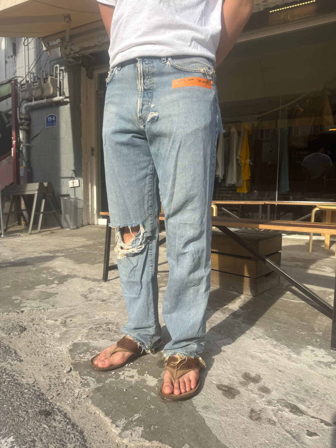 더블알엘 디스트로이트 데님팬츠 상품이미지1