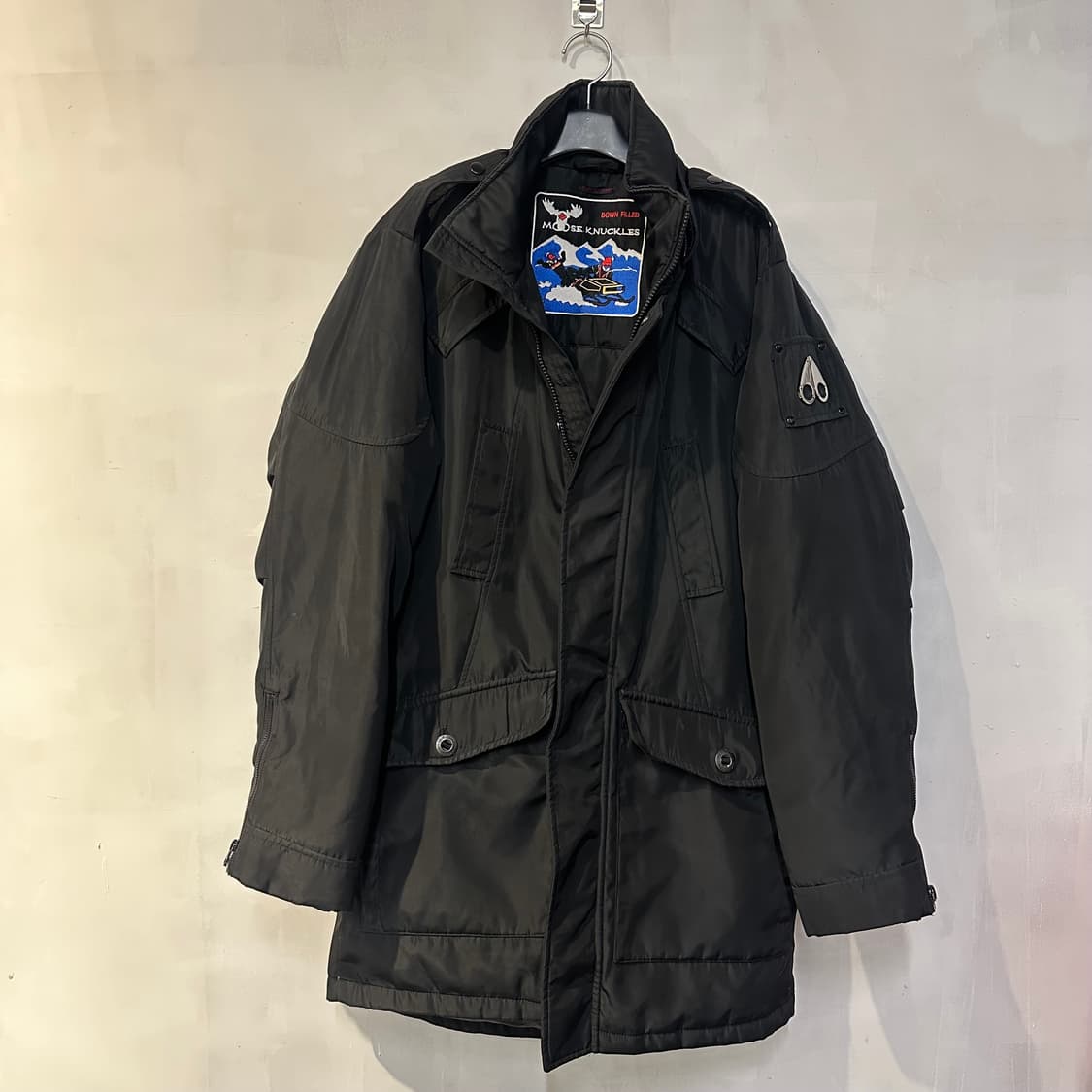 무스너클 롱패딩 야상 파카 블랙 M 상품이미지1