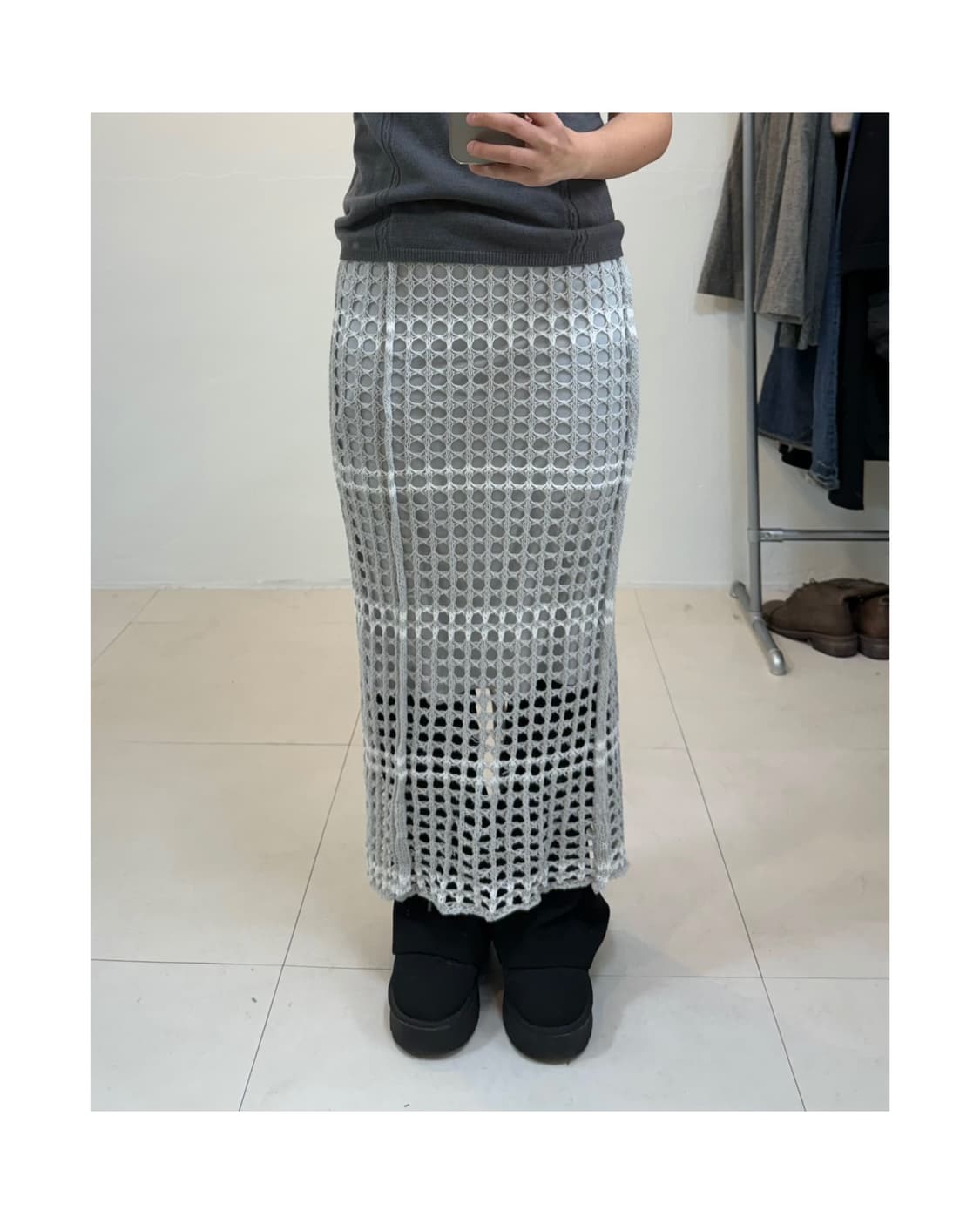 빈티지 펀칭 스커트 상품이미지1