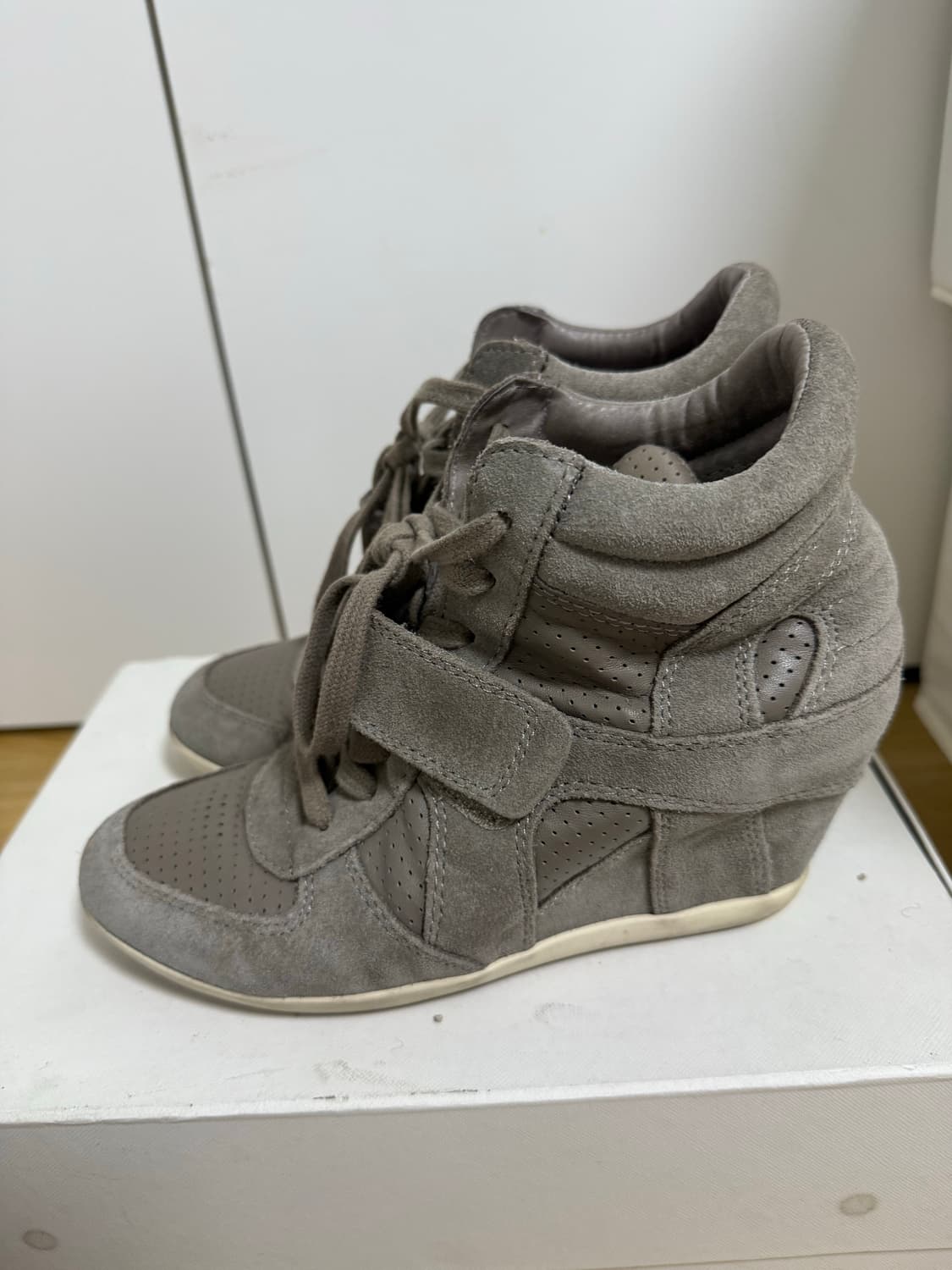 아쉬 ash 보위 웨지힐 하이탑 스니커즈 카키 37 상품이미지4