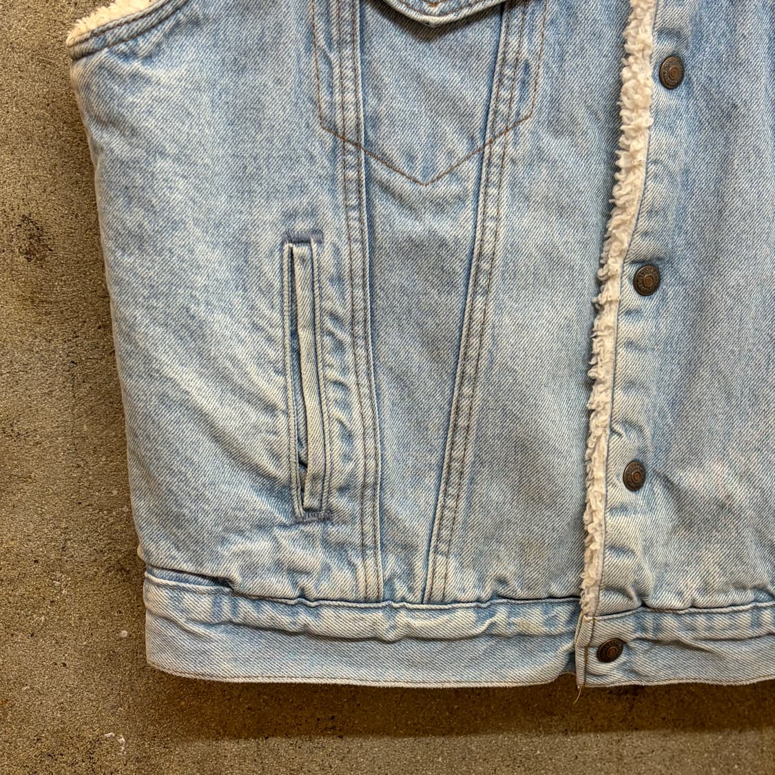 새상품급 80s Made in USA 리바이스 쉐르파 양털 조끼 베스트  상품이미지6