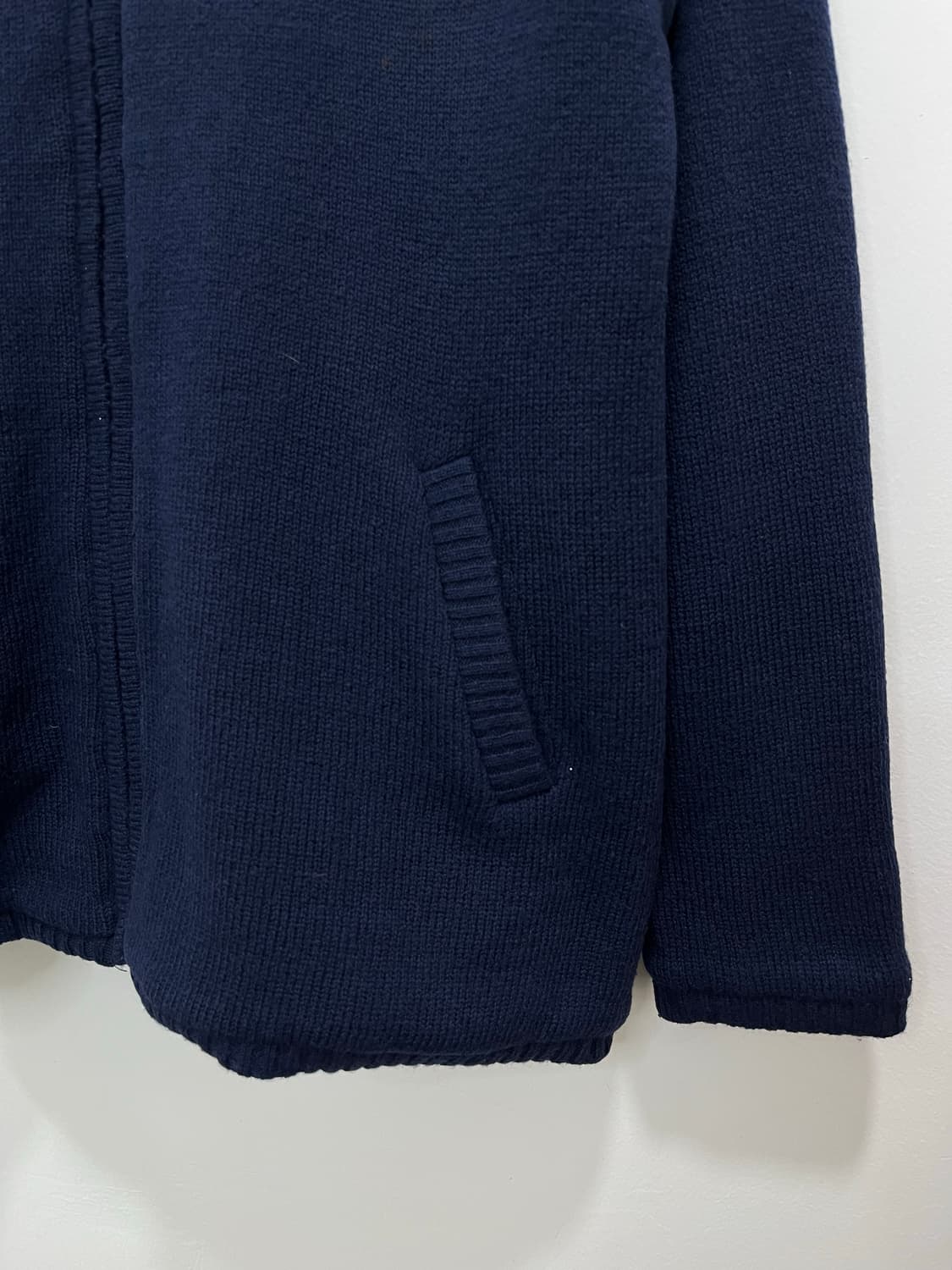 Drug store’s 양면 돼지 로고 자수 니트 후드집업 상품이미지2