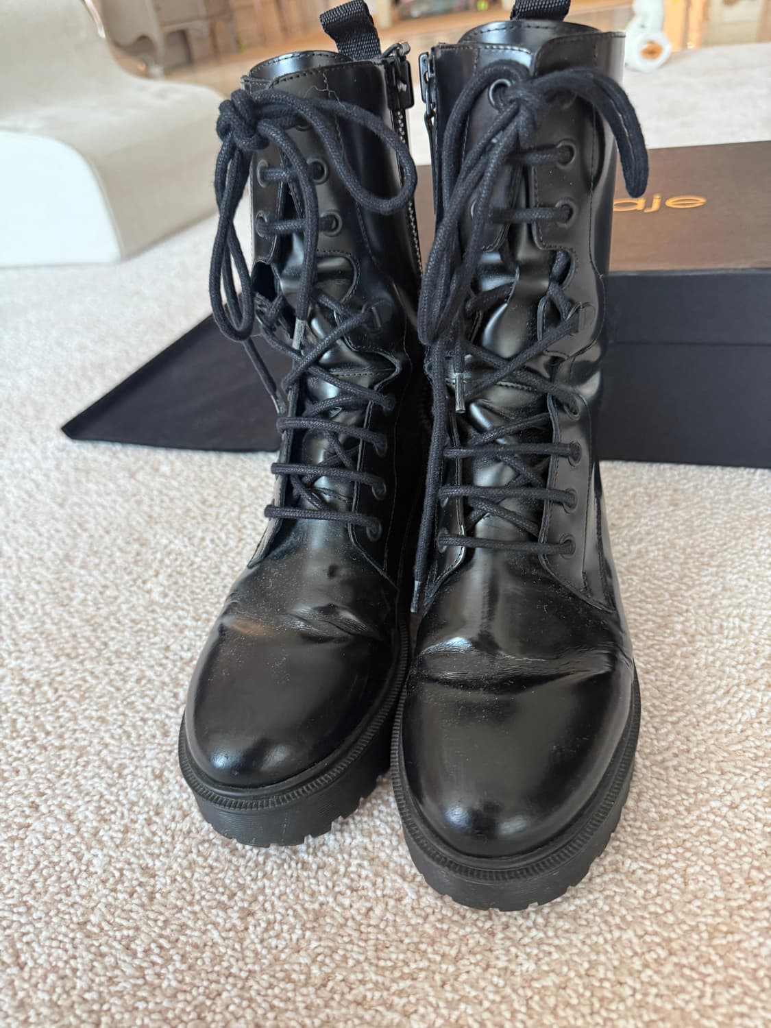 Maje Lace-Up Combat Boots (240) 상품이미지4