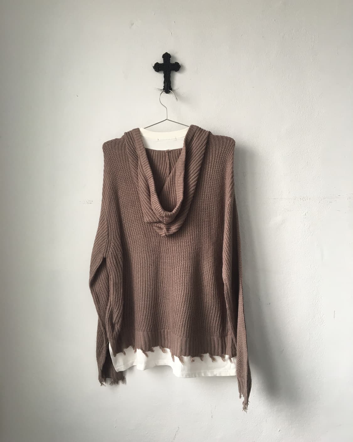 damage hood layer knit 상품이미지3