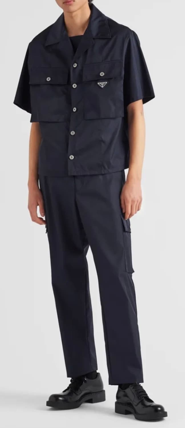 프라다 숏슬리브 리나일론 셔츠 네이비 L 상품이미지2