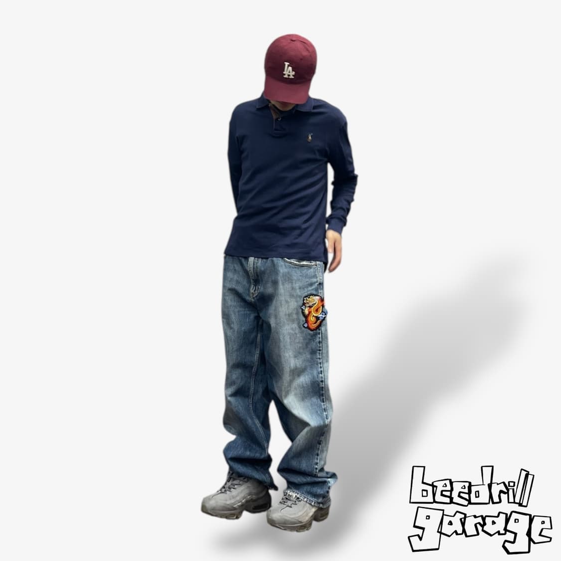 폴로 진스 드래곤 패치 와이드 데님팬츠 상품이미지1