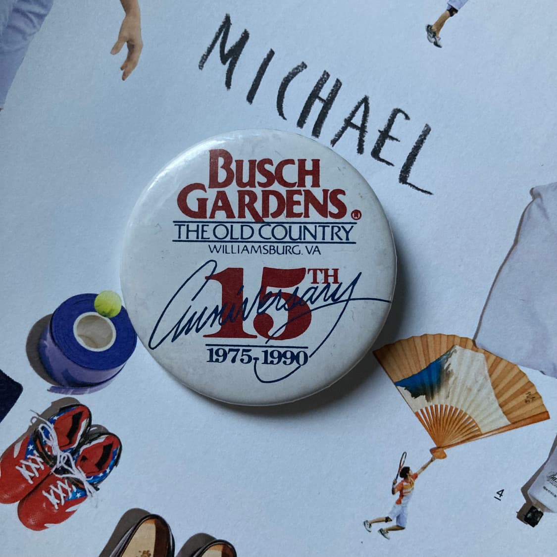 빈티지 15th 레터링 핀 버튼 뱃지 브로치 악세사리 상품이미지1