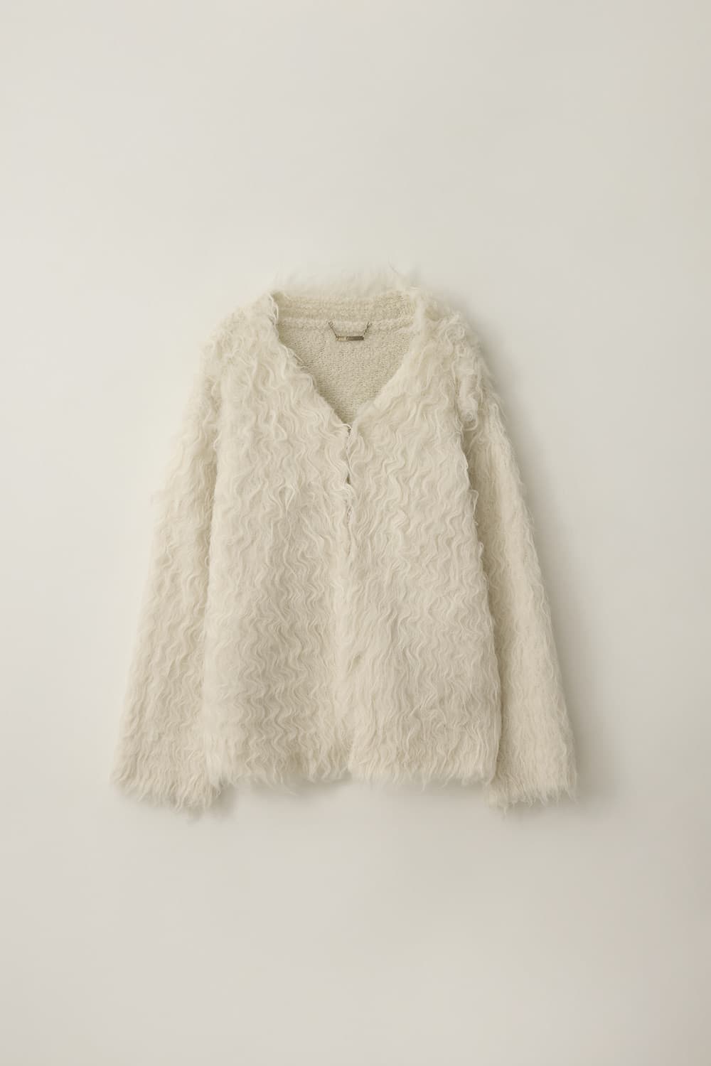 더티스 웨이비 플러프 롱 헤어 울 니트 가디건 상품이미지2