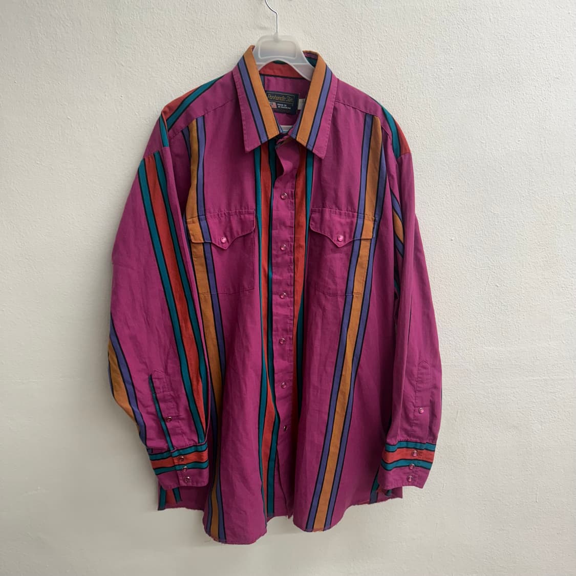 USA 미국 빈티지 팬핸들슬림 멀티컬러 웨스턴 셔츠 (34) 상품이미지1
