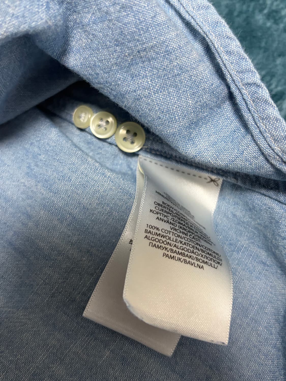 폴로 랄프로렌 연청 샴브레이 셔츠 커스텀핏 L 상품이미지3