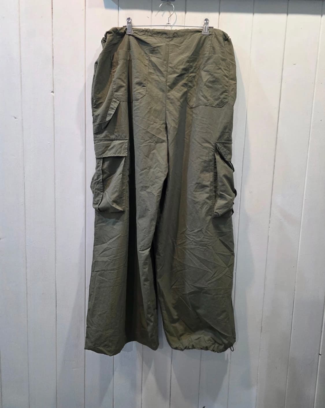 나일론 와이드 카고 바지 (조임쇠밴딩) 상품이미지2