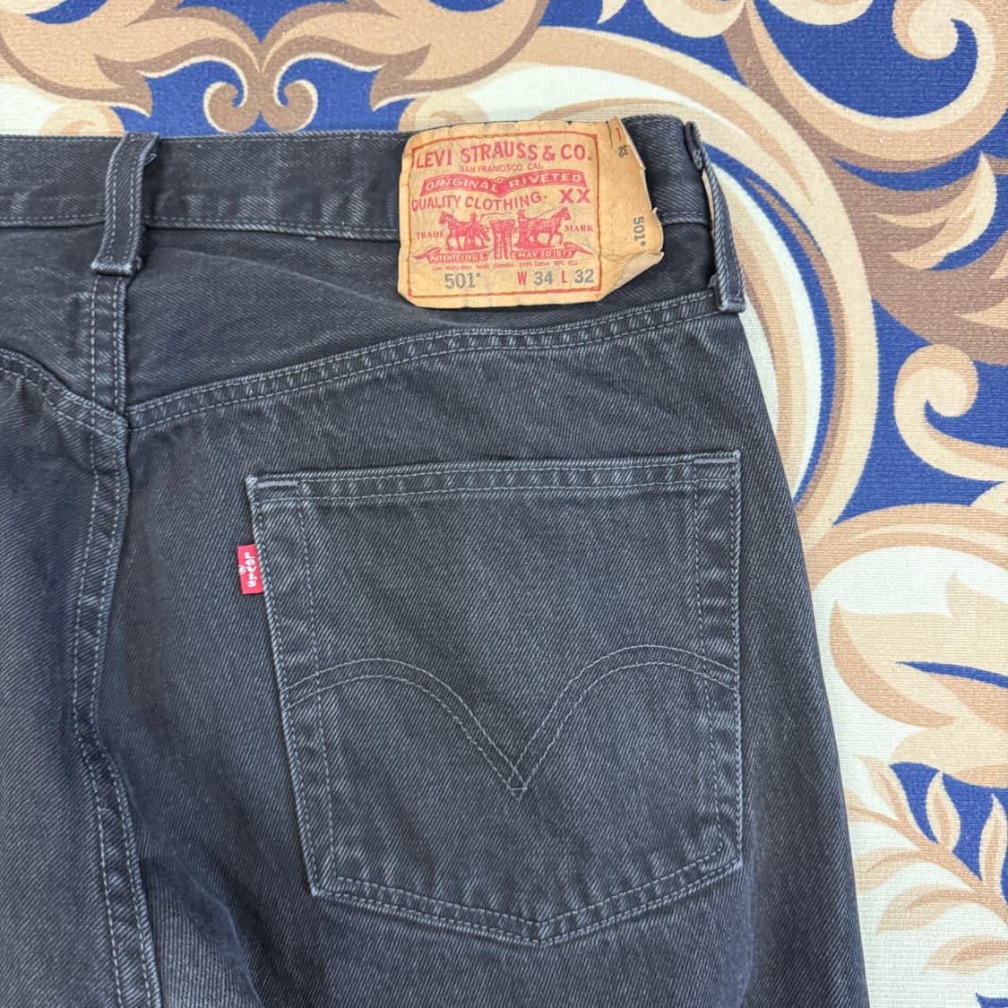 (34)00s리바이스 Levis 501 흑청 데님팬츠 상품이미지2