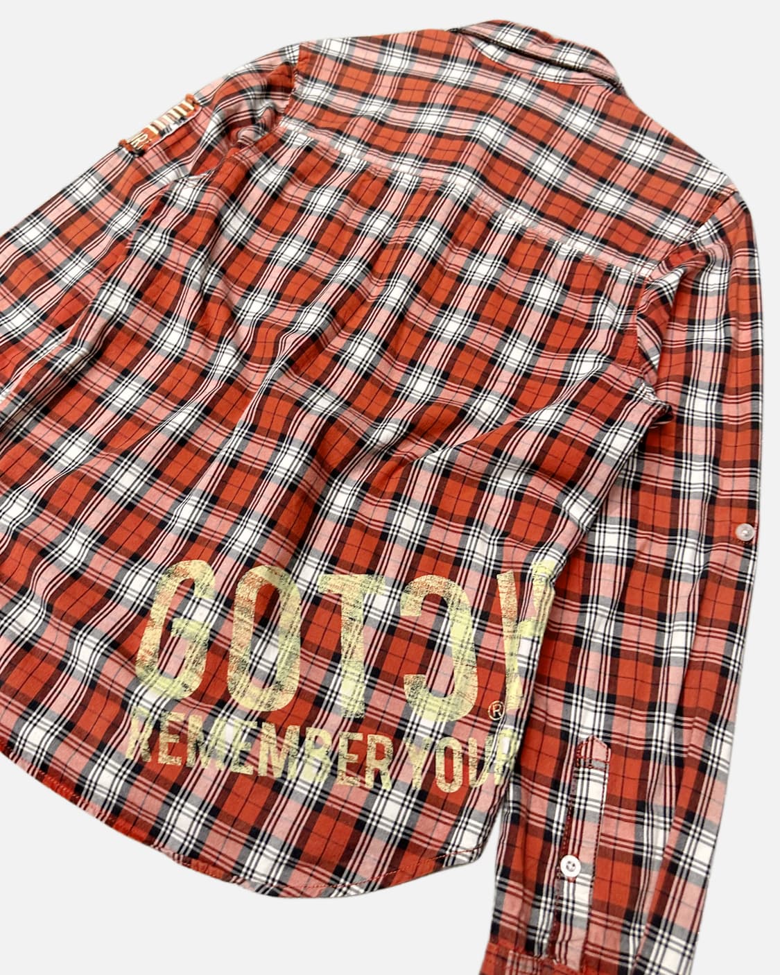 patch printing orenge check shirt 상품이미지6